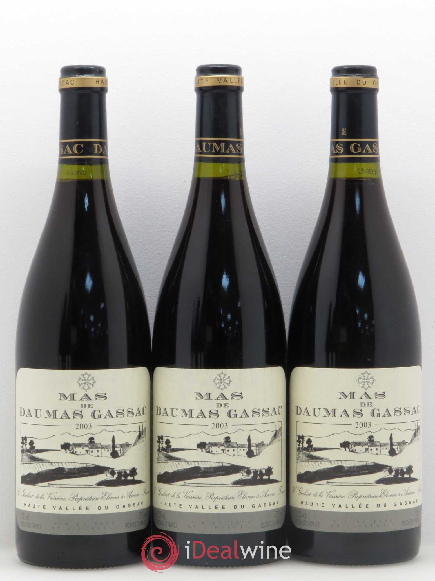 Saint-Guilhem-le-Désert - Cité d'Aniane Mas Daumas Gassac Famille Guibert de La Vaissière 2003 - Lot de 12 bouteilles - 1