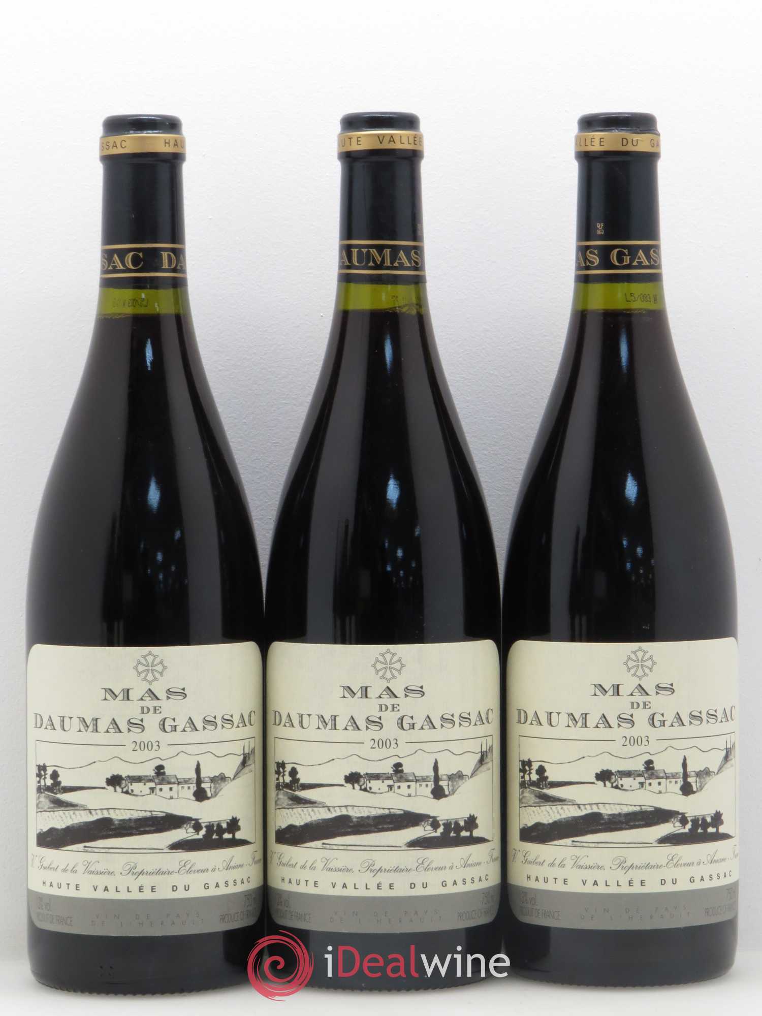 Saint-Guilhem-le-Désert - Cité d'Aniane Mas Daumas Gassac Famille Guibert de La Vaissière 2003 - Lot de 12 bouteilles - 3