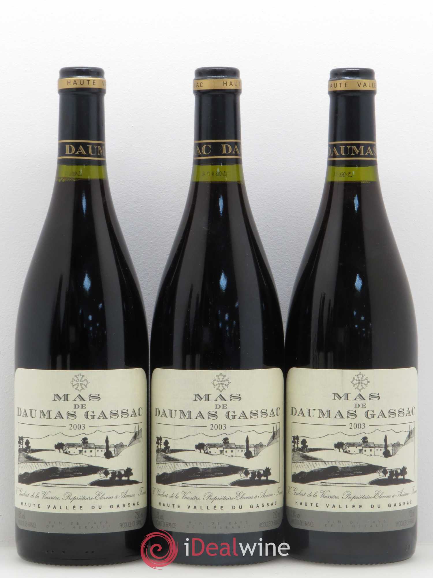 Saint-Guilhem-le-Désert - Cité d'Aniane Mas Daumas Gassac Famille Guibert de La Vaissière 2003 - Lot de 6 bouteilles - 1