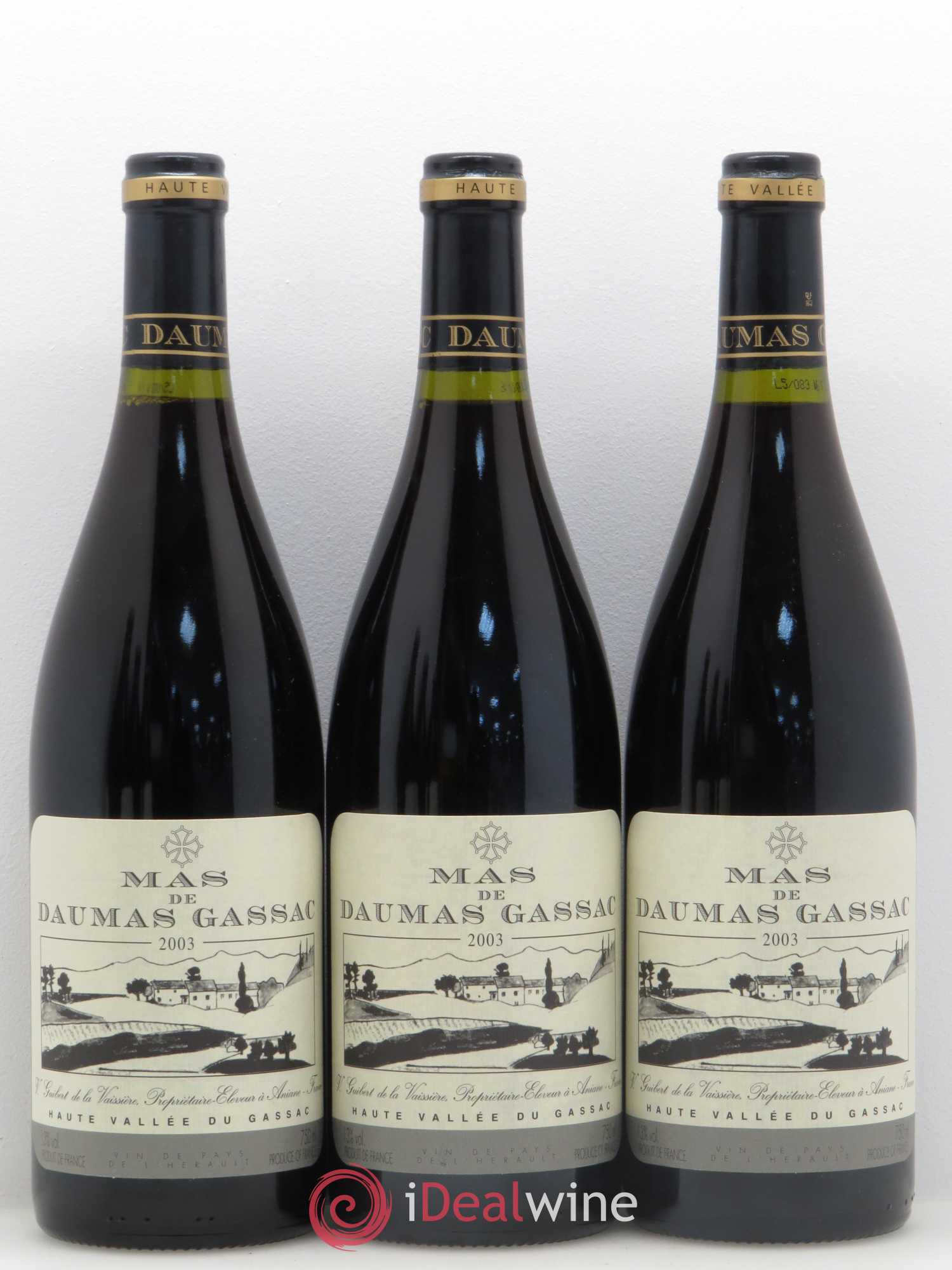 Saint-Guilhem-le-Désert - Cité d'Aniane Mas Daumas Gassac Famille Guibert de La Vaissière 2003 - Lot de 6 bouteilles - 2