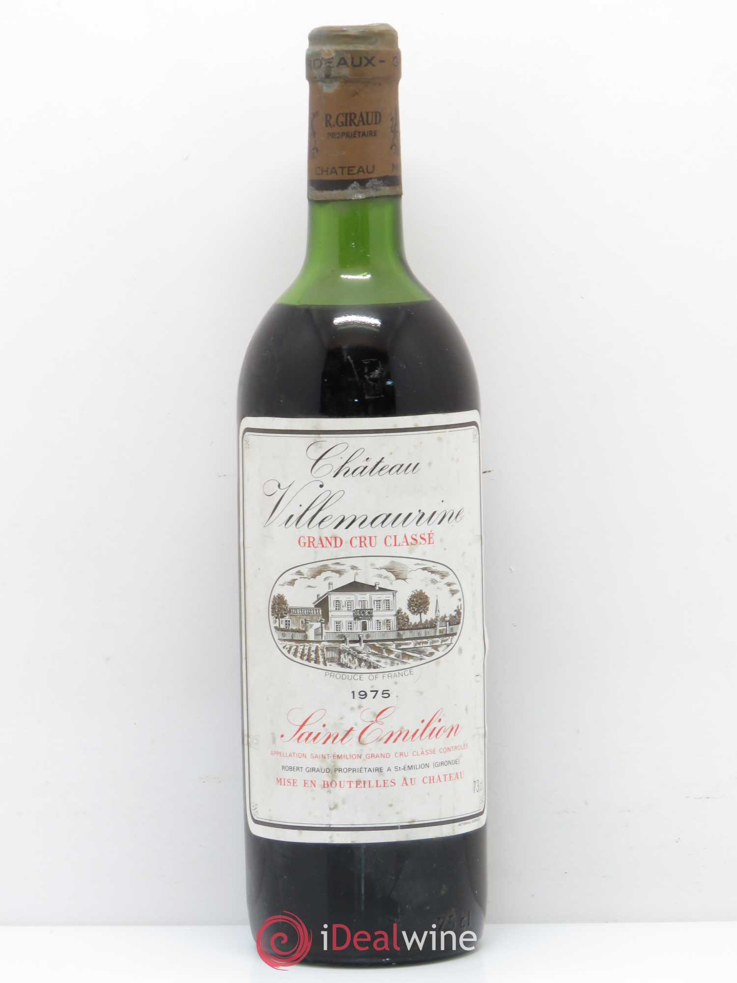 Château Villemaurine Grand Cru Classé 1975 - Lot de 1 bouteille - 0