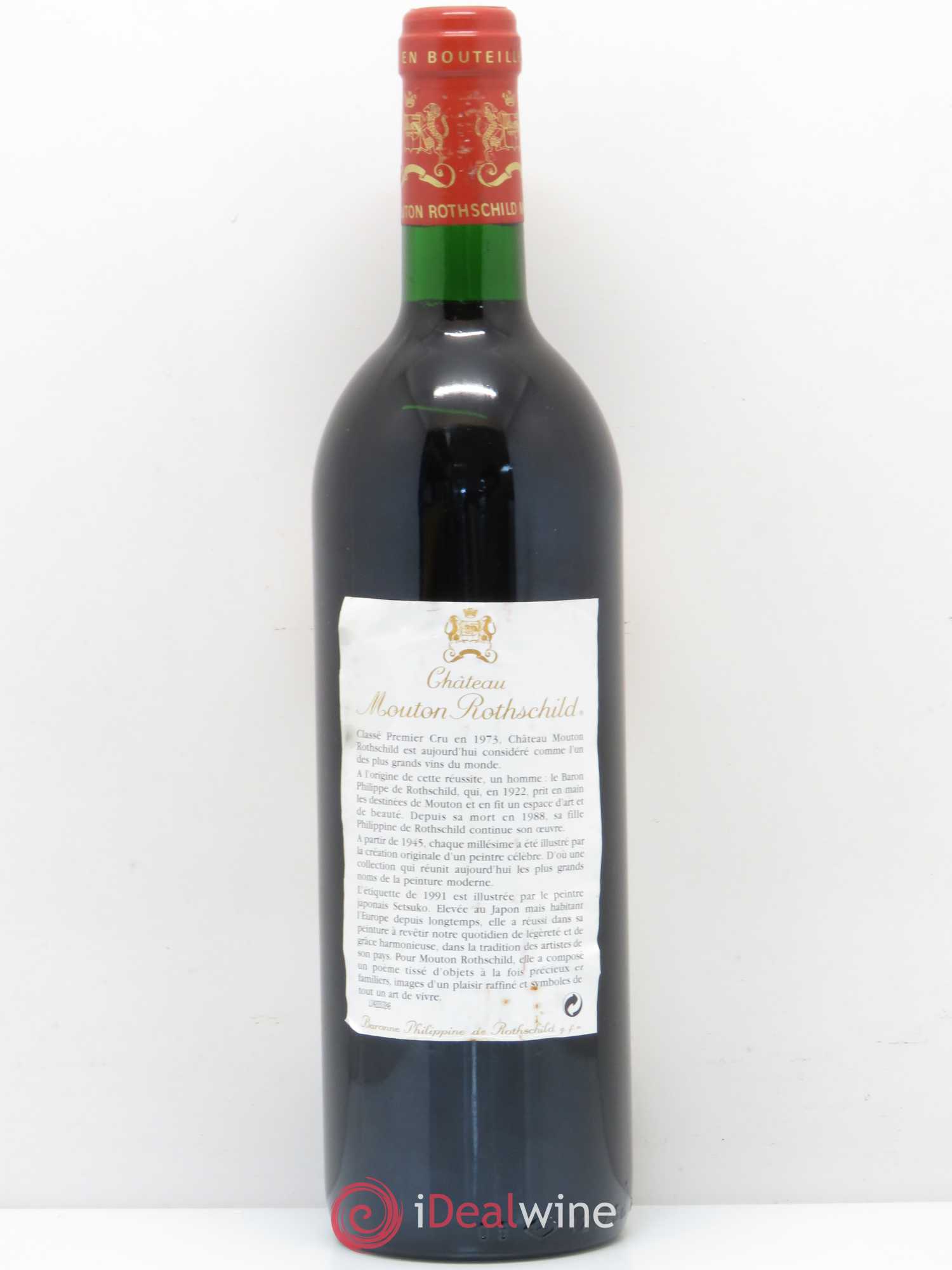Château Mouton Rothschild 1er Grand Cru Classé 1991 - Lot de 1 bouteille - 1