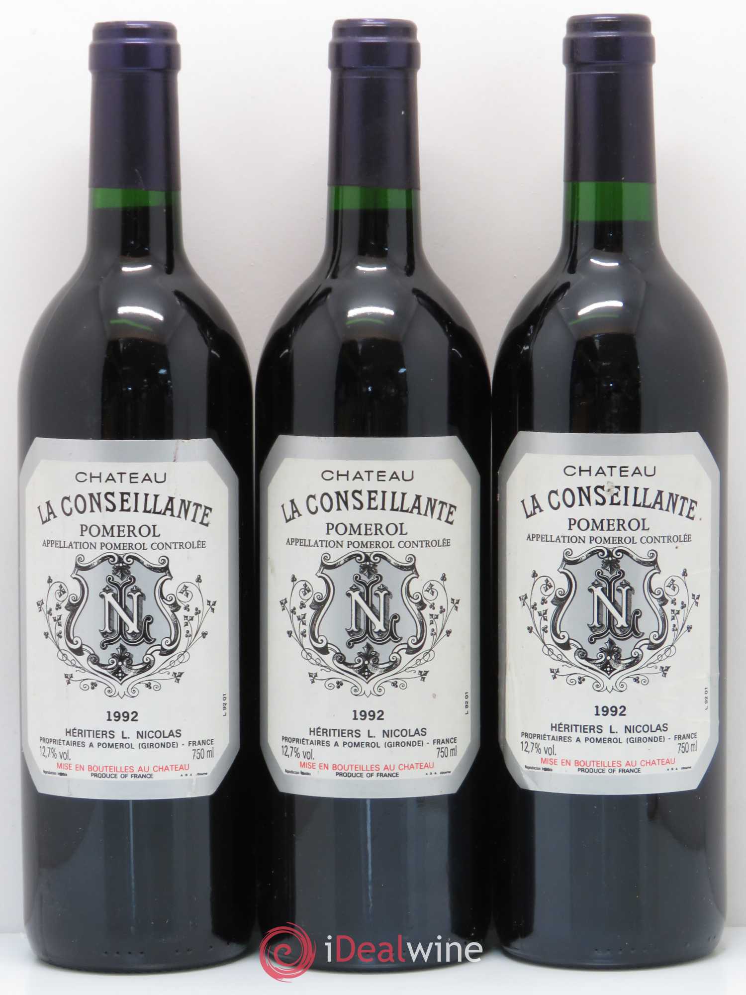 Château la Conseillante 1992 - Lot de 3 bouteilles - 0