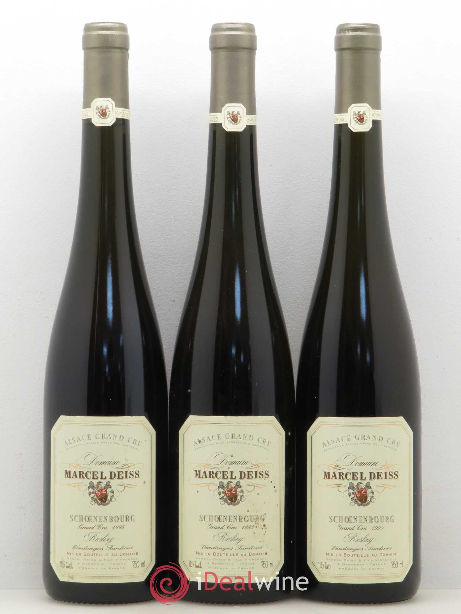 Alsace Riesling Vendanges Tardives Marcel Deiss (Domaine) Schoenenbourg Grand Cru (sans prix de réserve) 1995 - Lotto di 3 bottiglie - 0