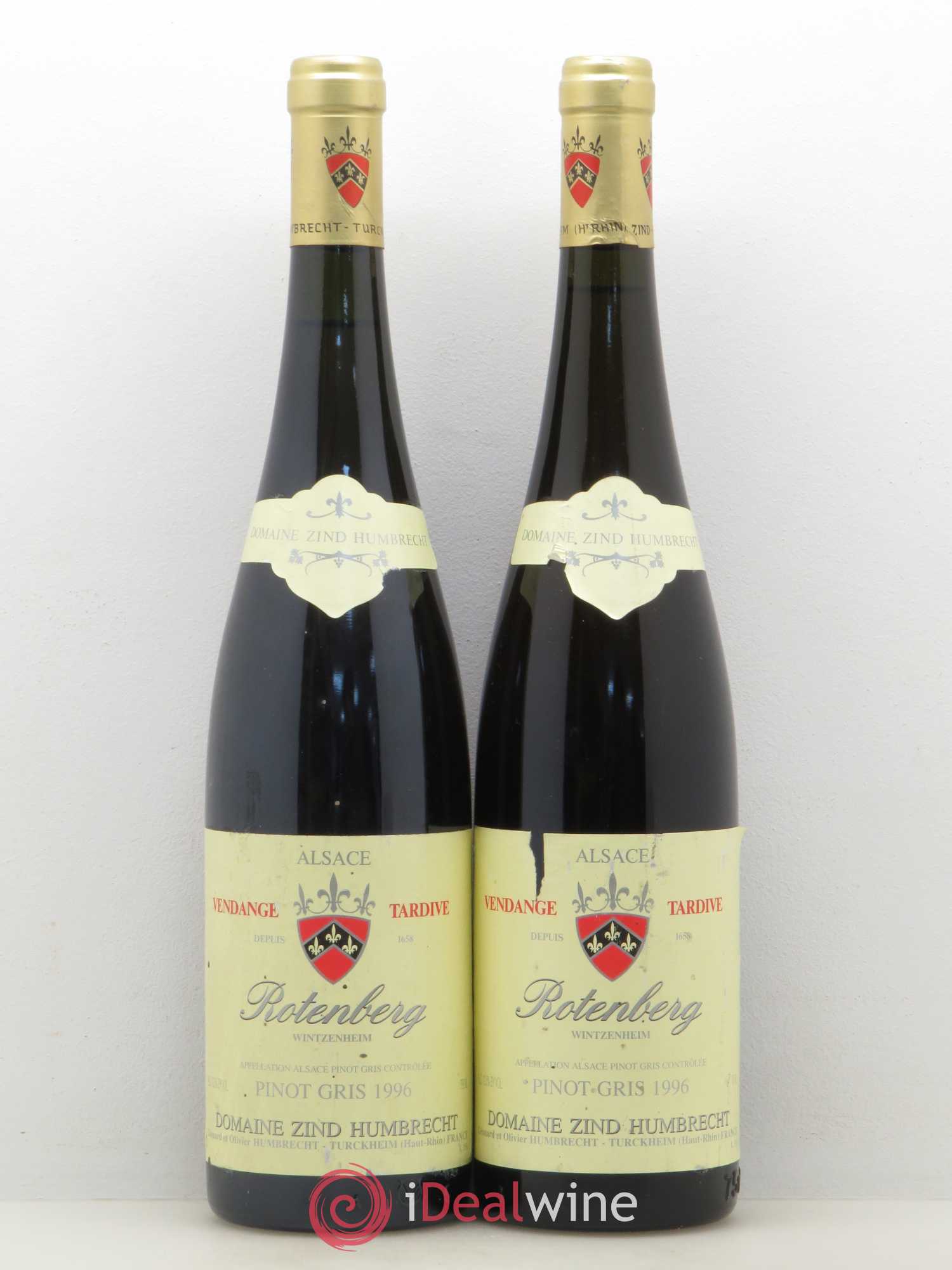 Pinot Gris Rotenberg Vendanges Tardvies Domaine Zind Humbrecht (sans prix de réserve) 1996 - Posten von 2 Flaschen - 0