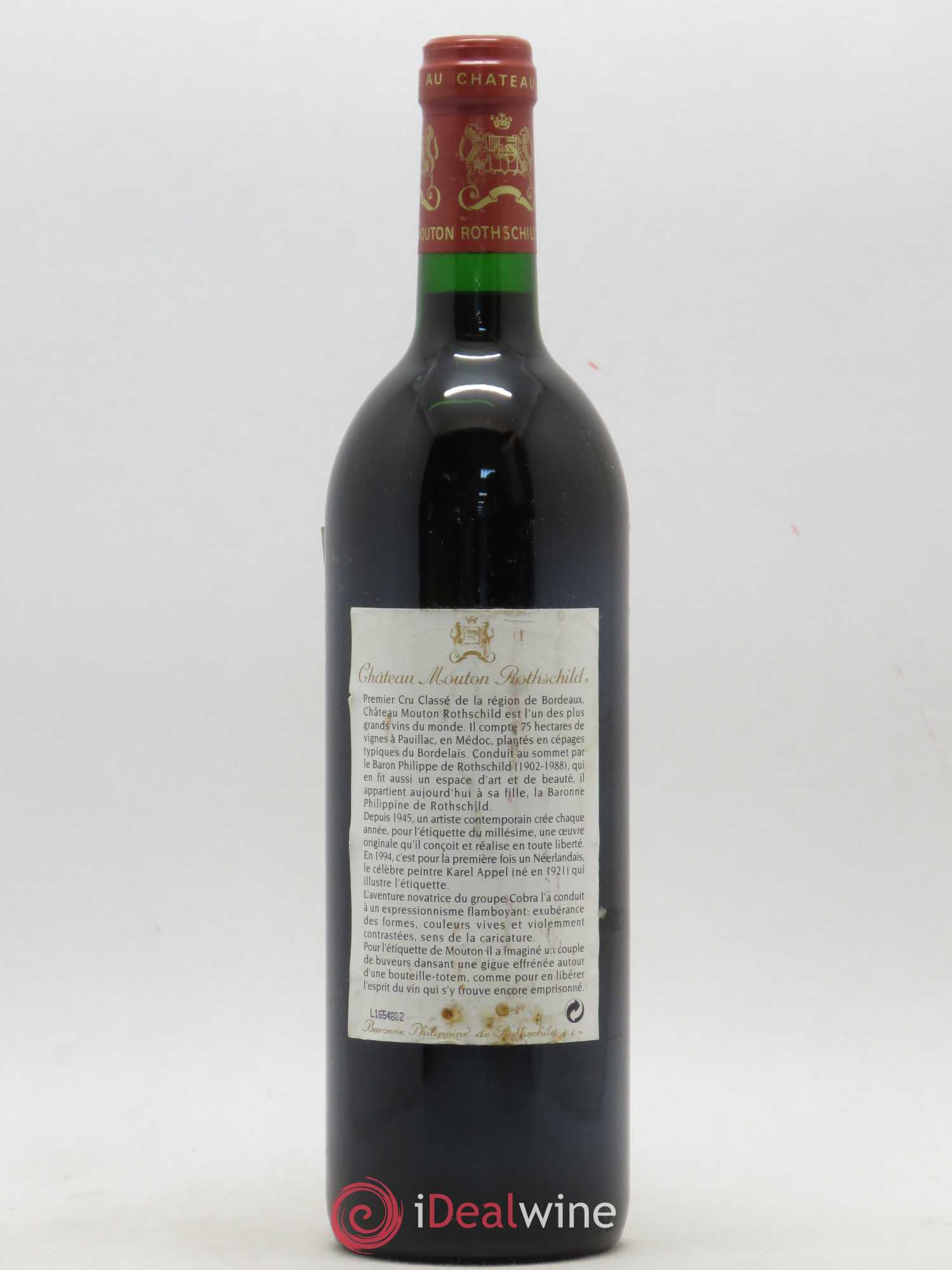 Château Mouton Rothschild 1er Grand Cru Classé 1994 - Lot de 1 bouteille - 1