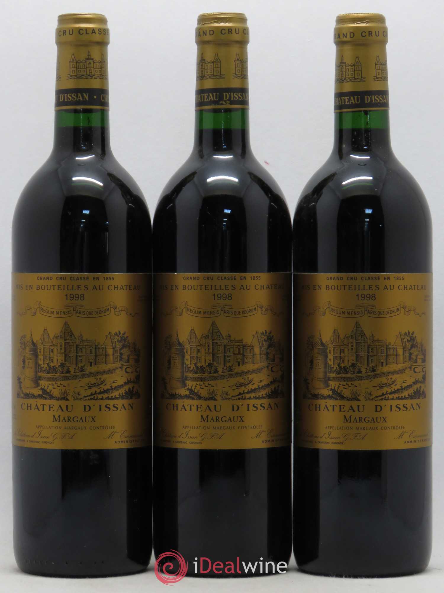 Château d'Issan 3ème Grand Cru Classé 1998 - Lot de 3 bouteilles - 0