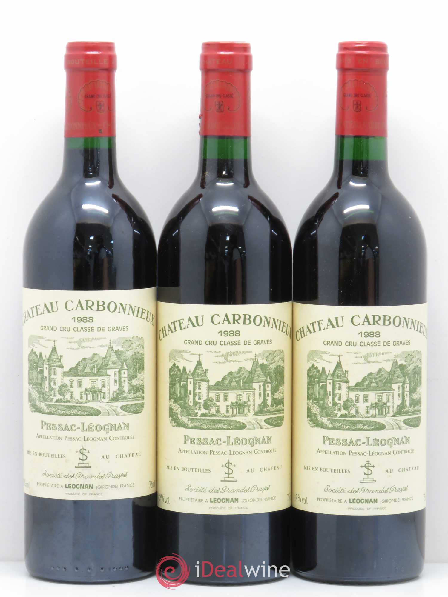 Château Carbonnieux Cru Classé de Graves 1988 - Lot de 12 bouteilles - 1