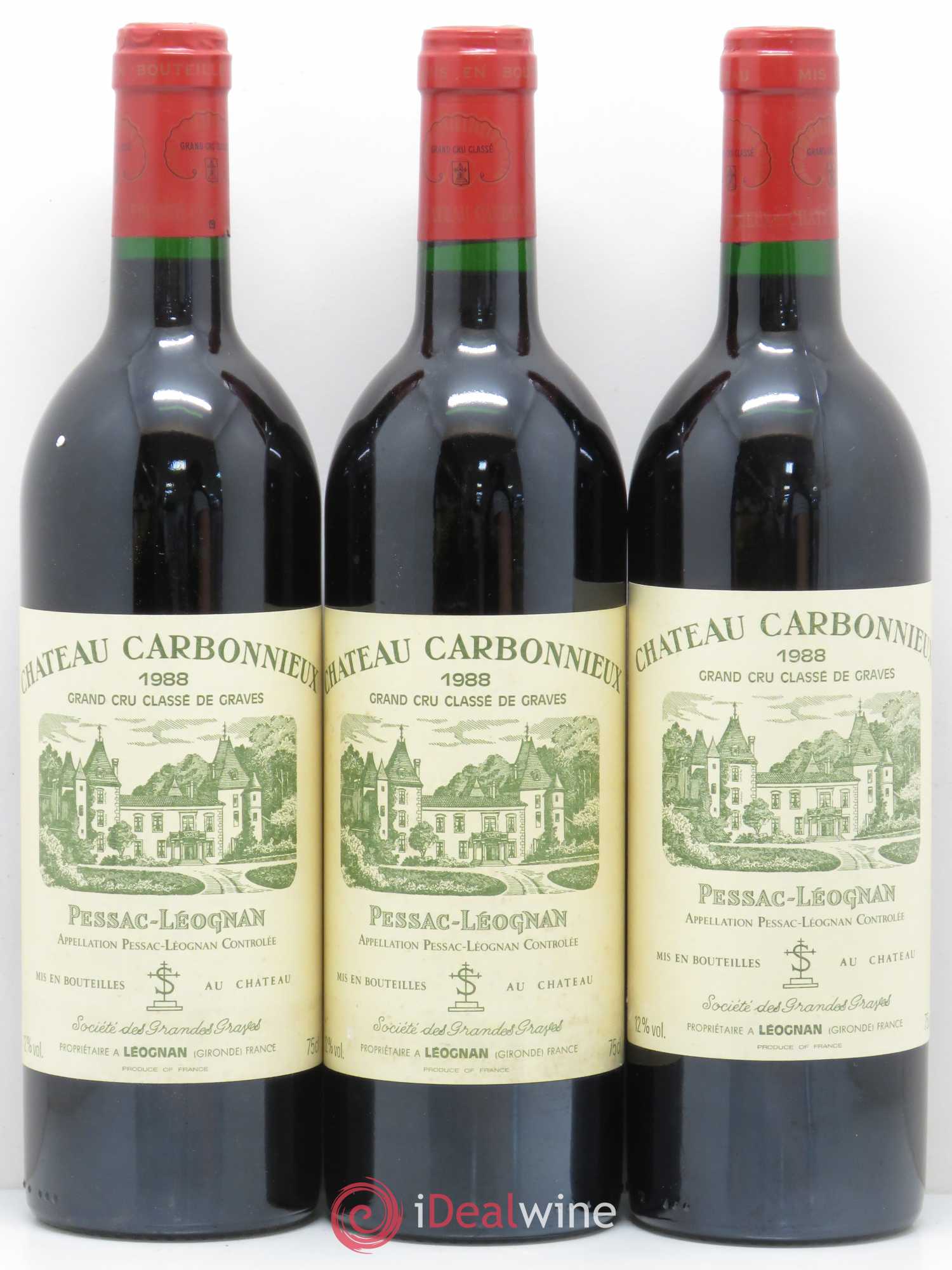 Château Carbonnieux Cru Classé de Graves 1988 - Lot de 12 bouteilles - 2