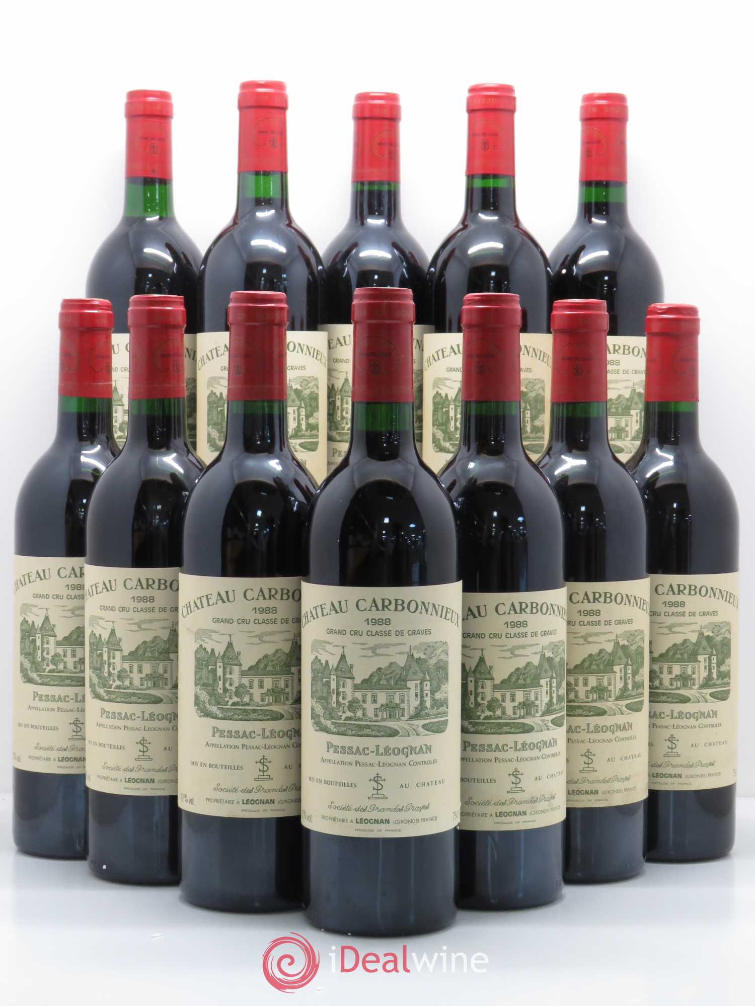 Château Carbonnieux Cru Classé de Graves 1988 - Lot de 12 bouteilles - 0
