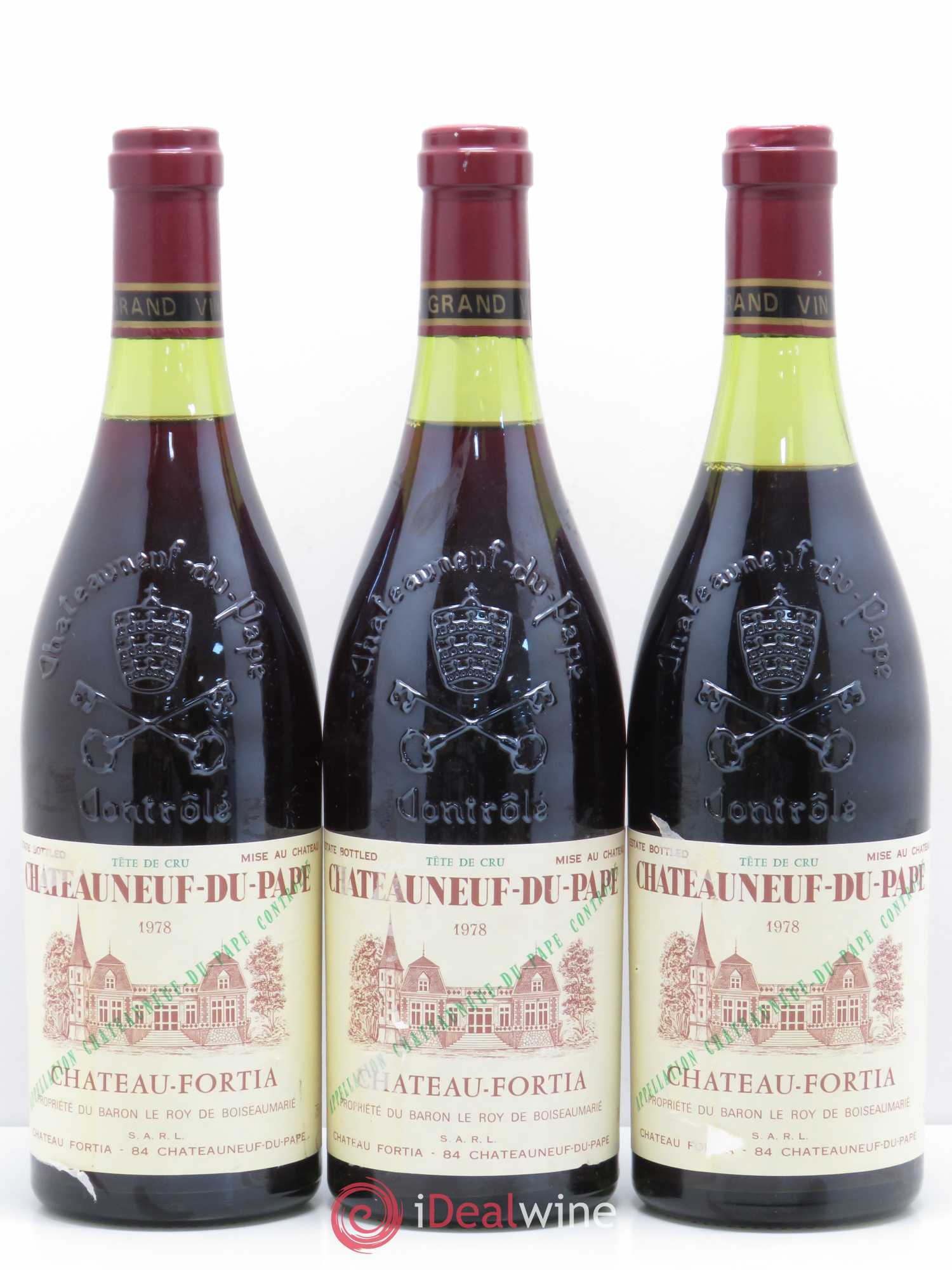 Châteauneuf-du-Pape Château Fortia Tête de cru 1978 - Lot de 3 bouteilles - 0
