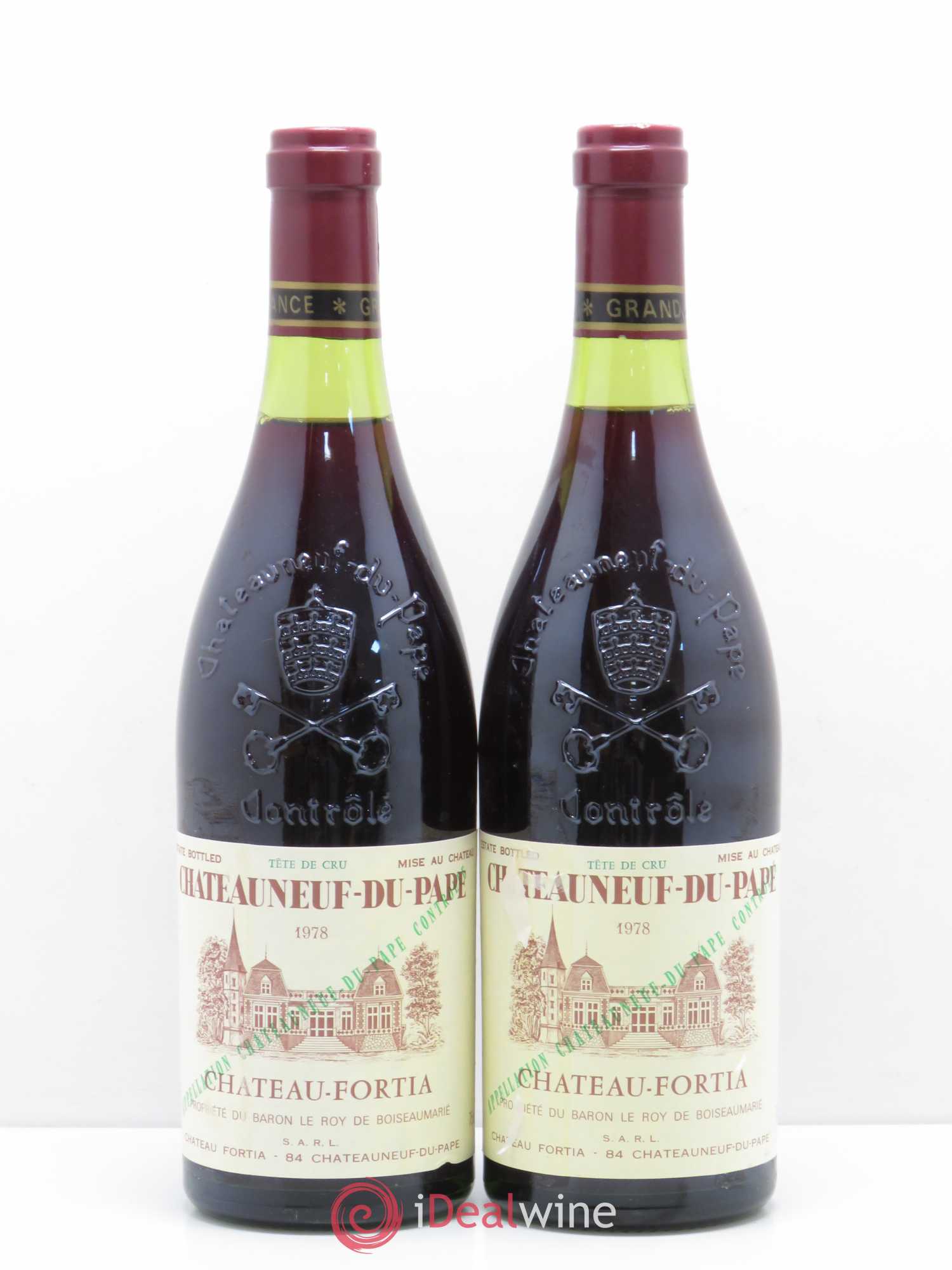 Châteauneuf-du-Pape Château Fortia Tête de cru 1978 - Lot de 2 bouteilles - 0