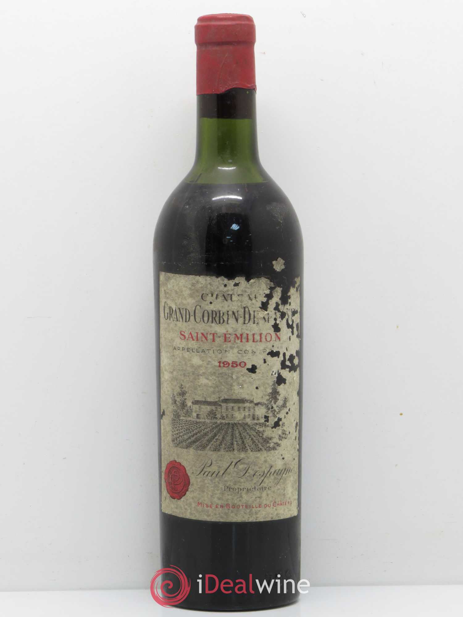 Château Grand Corbin Despagne Grand Cru Classé 1950 - Lot de 1 bouteille - 0