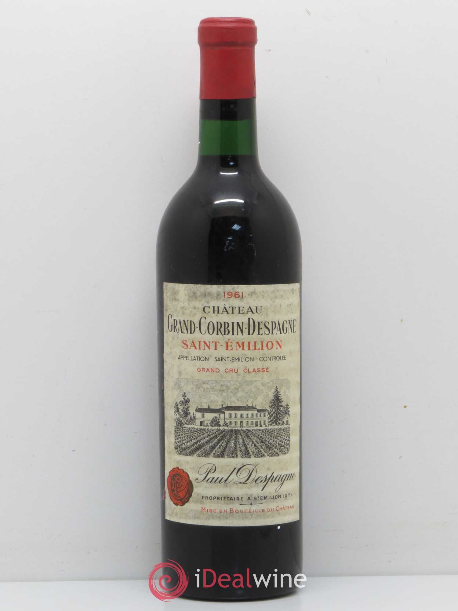 Château Grand Corbin Despagne Grand Cru Classé 1961 - Lot de 1 bouteille - 0
