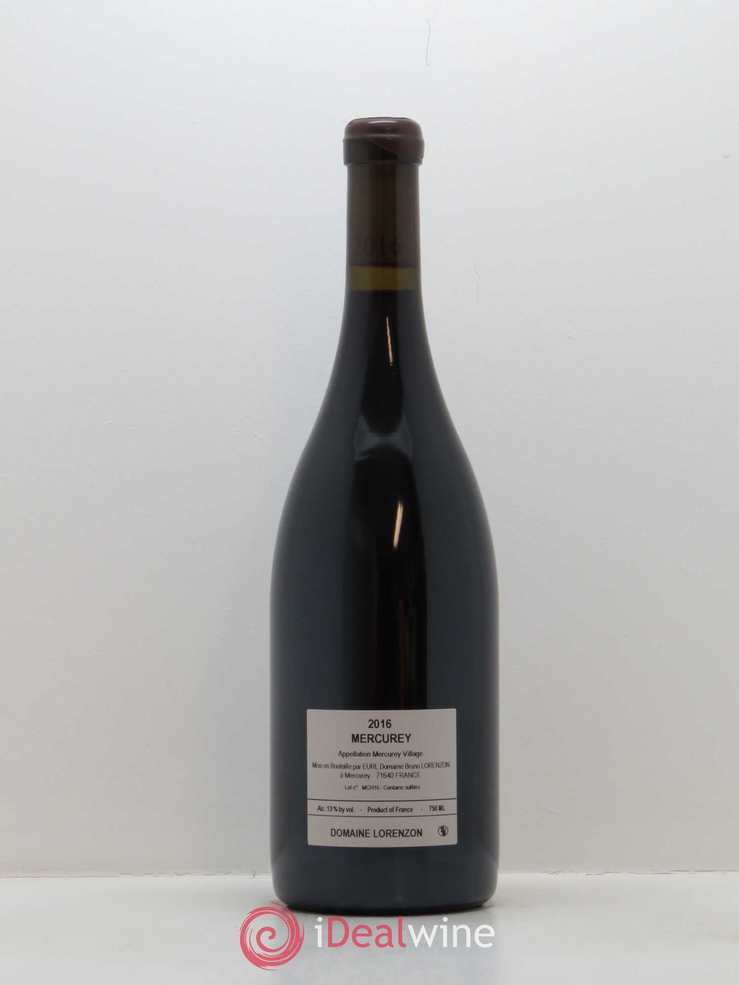Mercurey Le Châpitre Bruno Lorenzon 2016 - Lot de 1 bouteille - 1