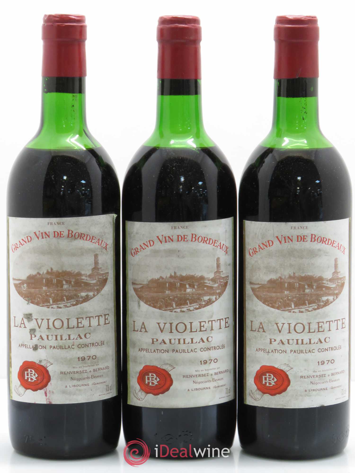 Pauillac La Violette 1970 - Lot de 3 bouteilles - 0