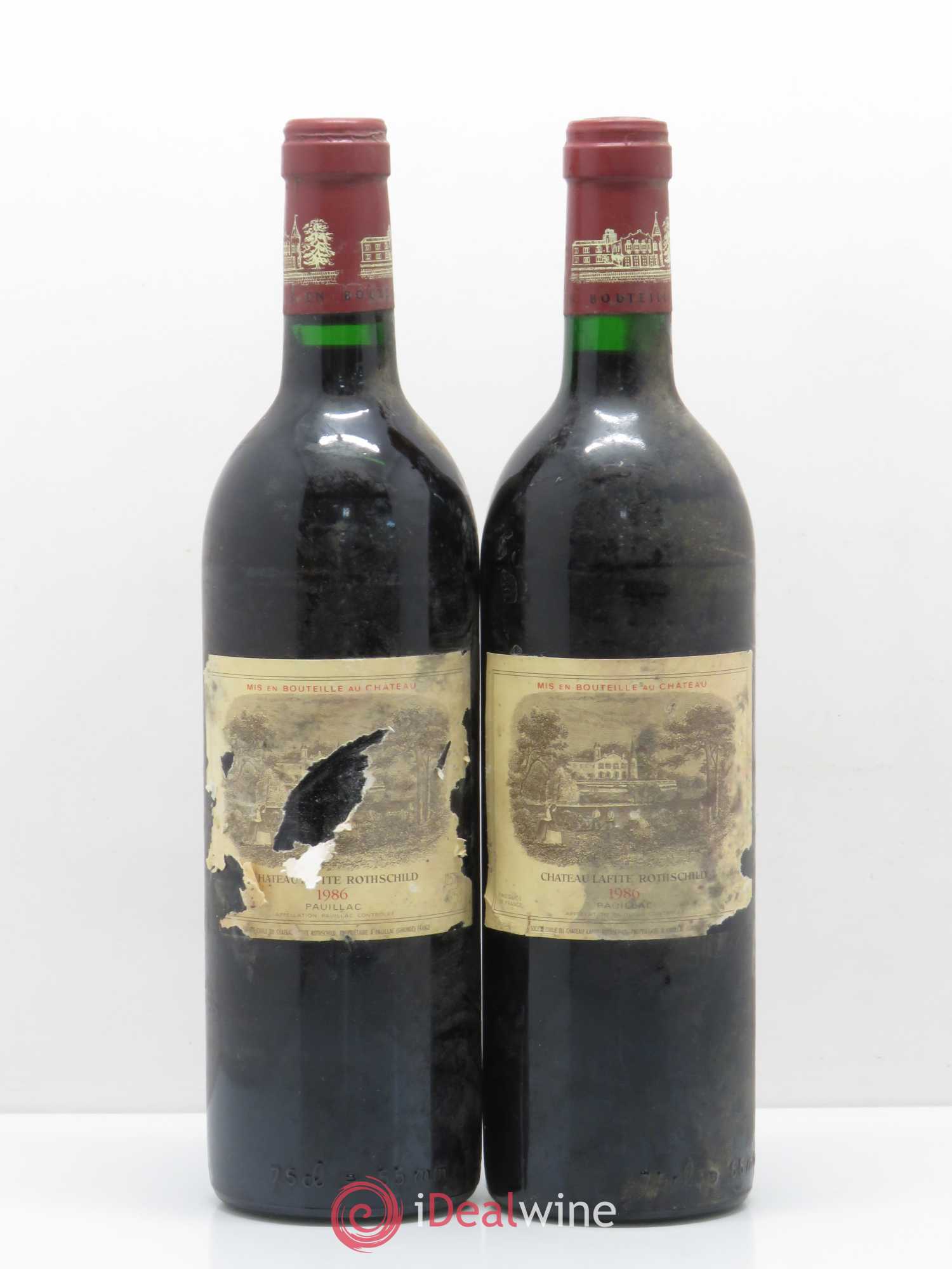 Château Lafite Rothschild 1er Grand Cru Classé 1986 - Lot de 2 bouteilles - 0