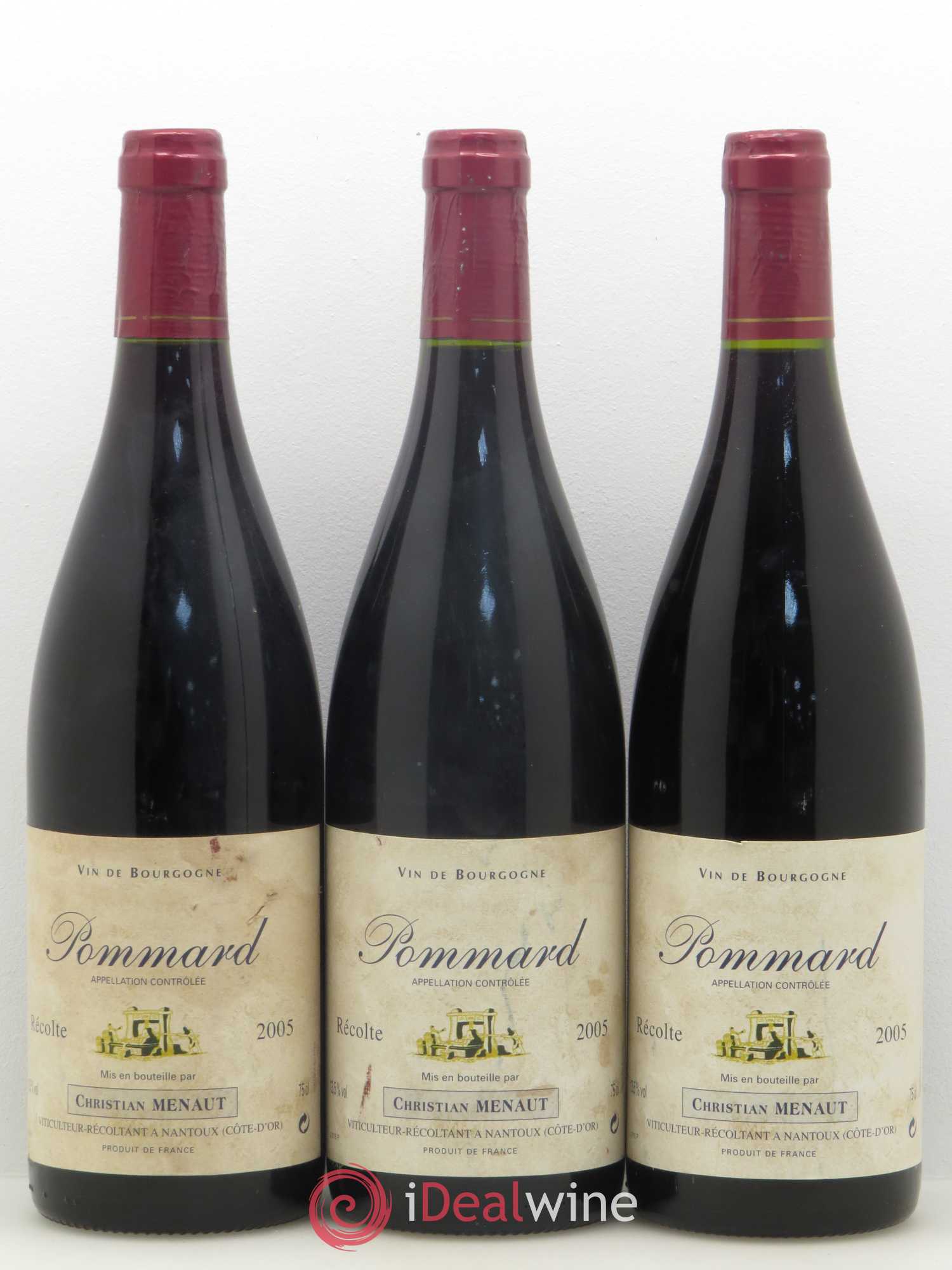 Pommard Christian Menaut 2005 - Lot de 3 bouteilles - 0