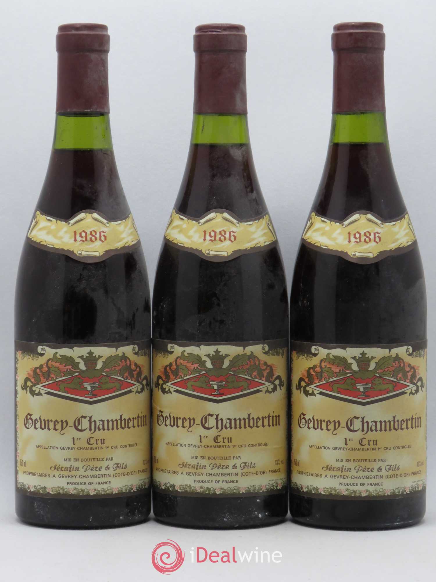 Gevrey-Chambertin 1er Cru Domaine Serafin 1986 - Posten von 6 Flaschen - 1