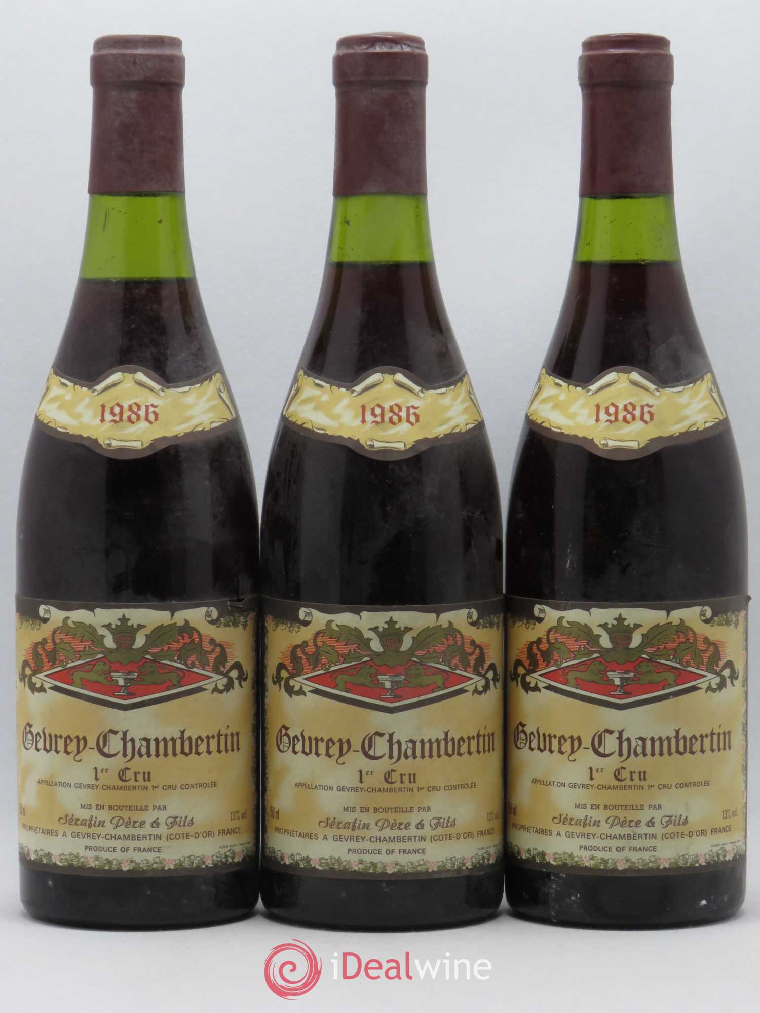 Gevrey-Chambertin 1er Cru Domaine Serafin 1986 - Posten von 3 Flaschen - 0