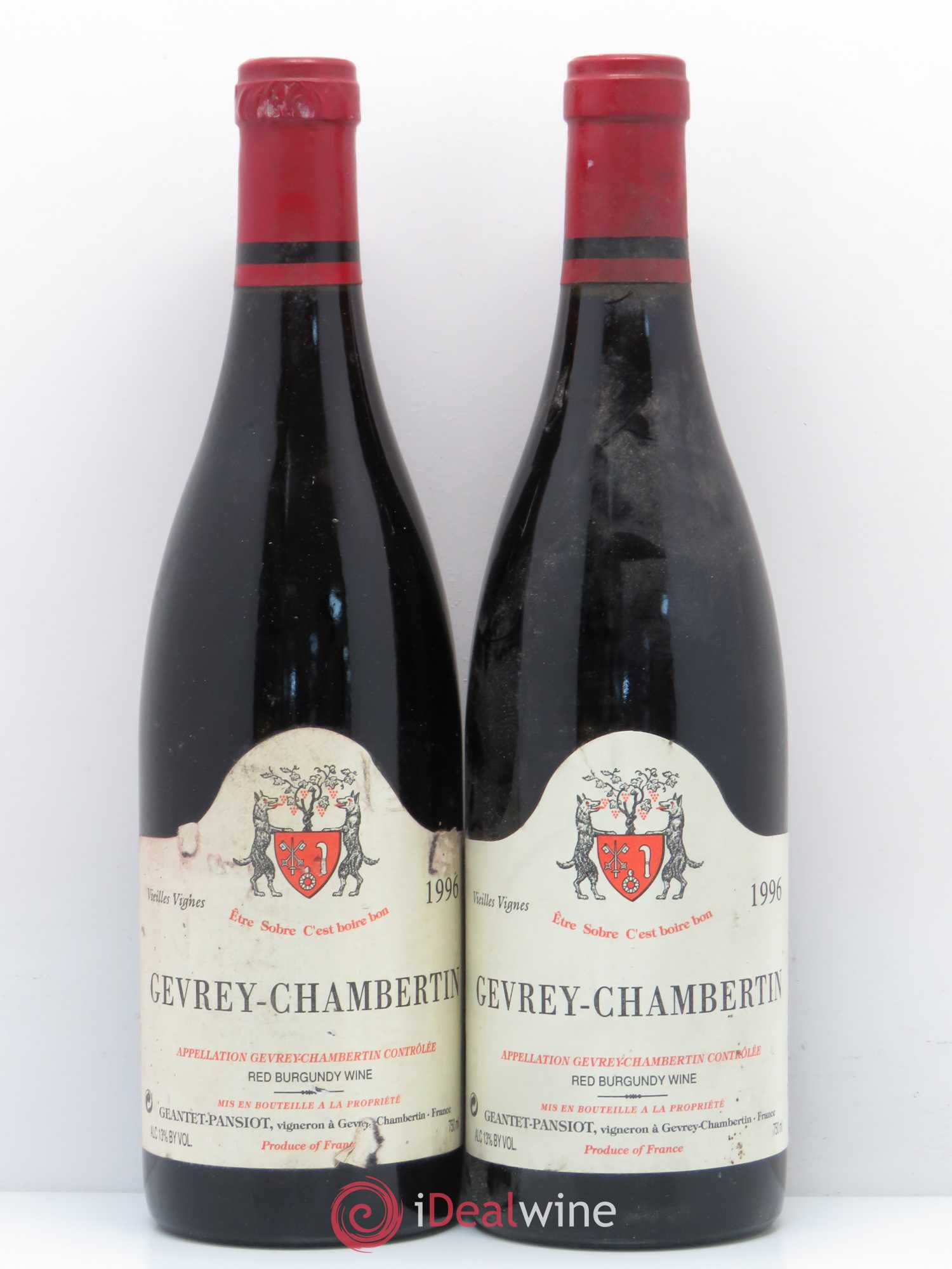 Gevrey-Chambertin Vieilles vignes Geantet-Pansiot 1996 - Lot de 2 bouteilles - 0