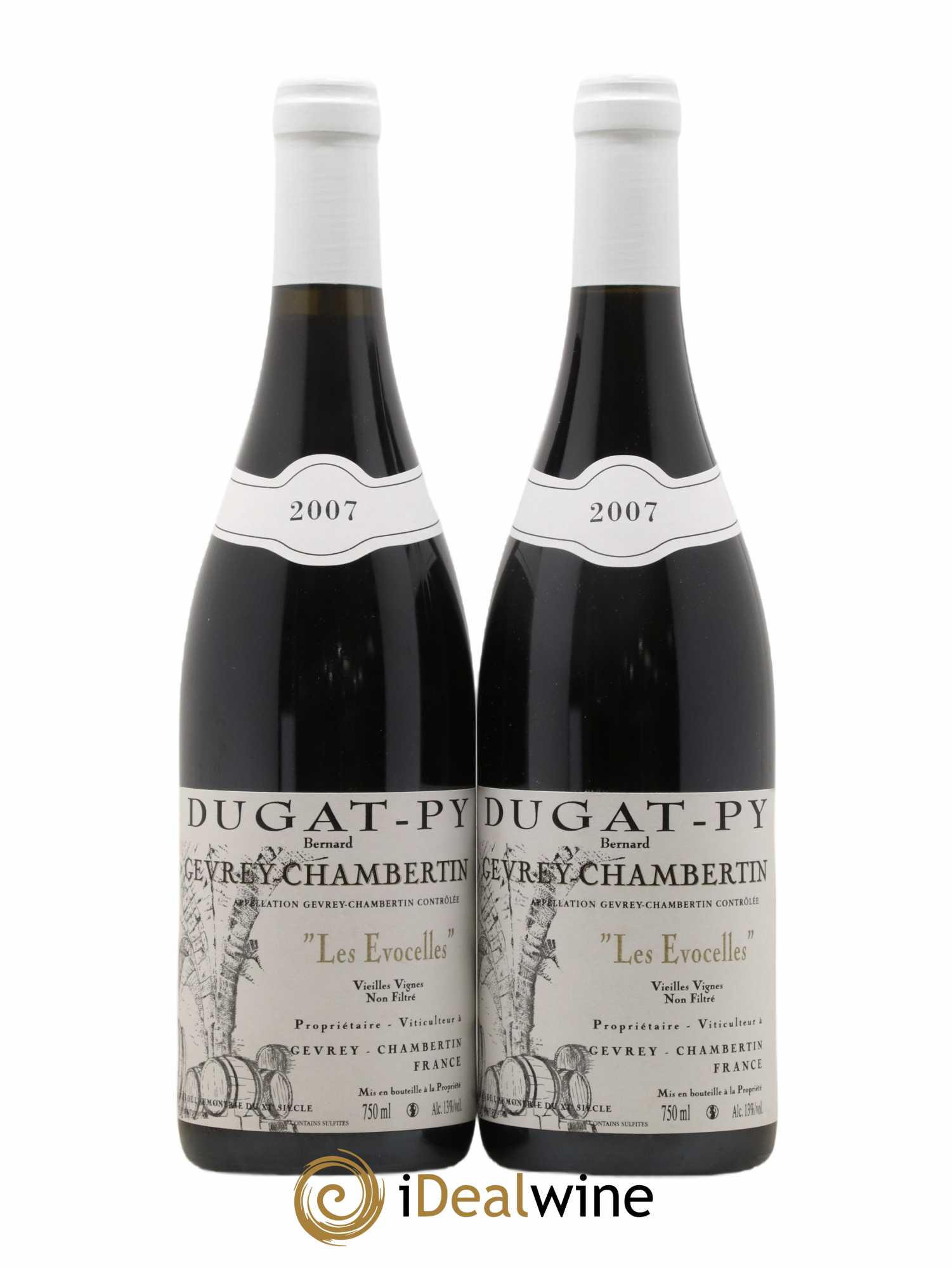 Gevrey-Chambertin Les Evocelles Vieilles Vignes Dugat-Py 2007 - Lot de 2 bouteilles - 0