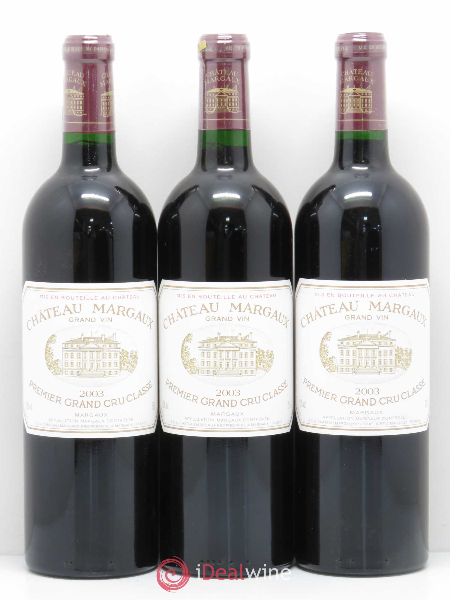 Château Margaux 1er Grand Cru Classé 2003 - Lot de 3 bouteilles - 0