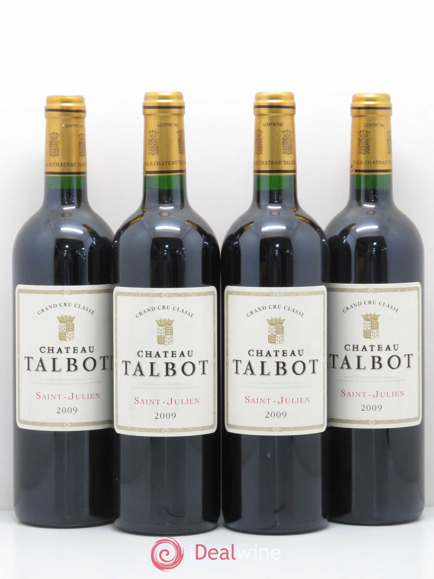 Château Talbot 4ème Grand Cru Classé 2009 - Lot de 4 bouteilles - 0