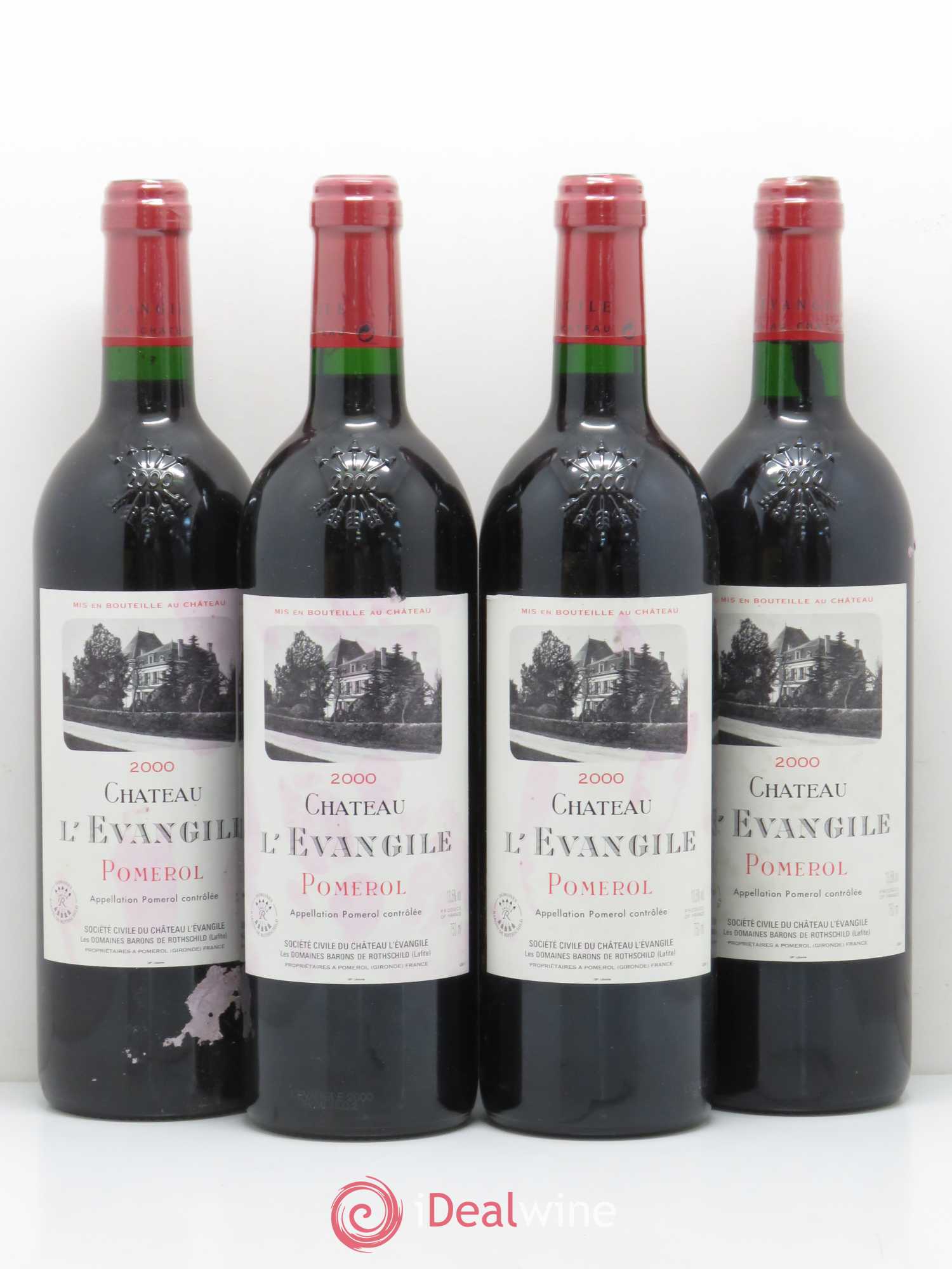 Château l' Évangile 2000 - Lot de 4 bouteilles - 0