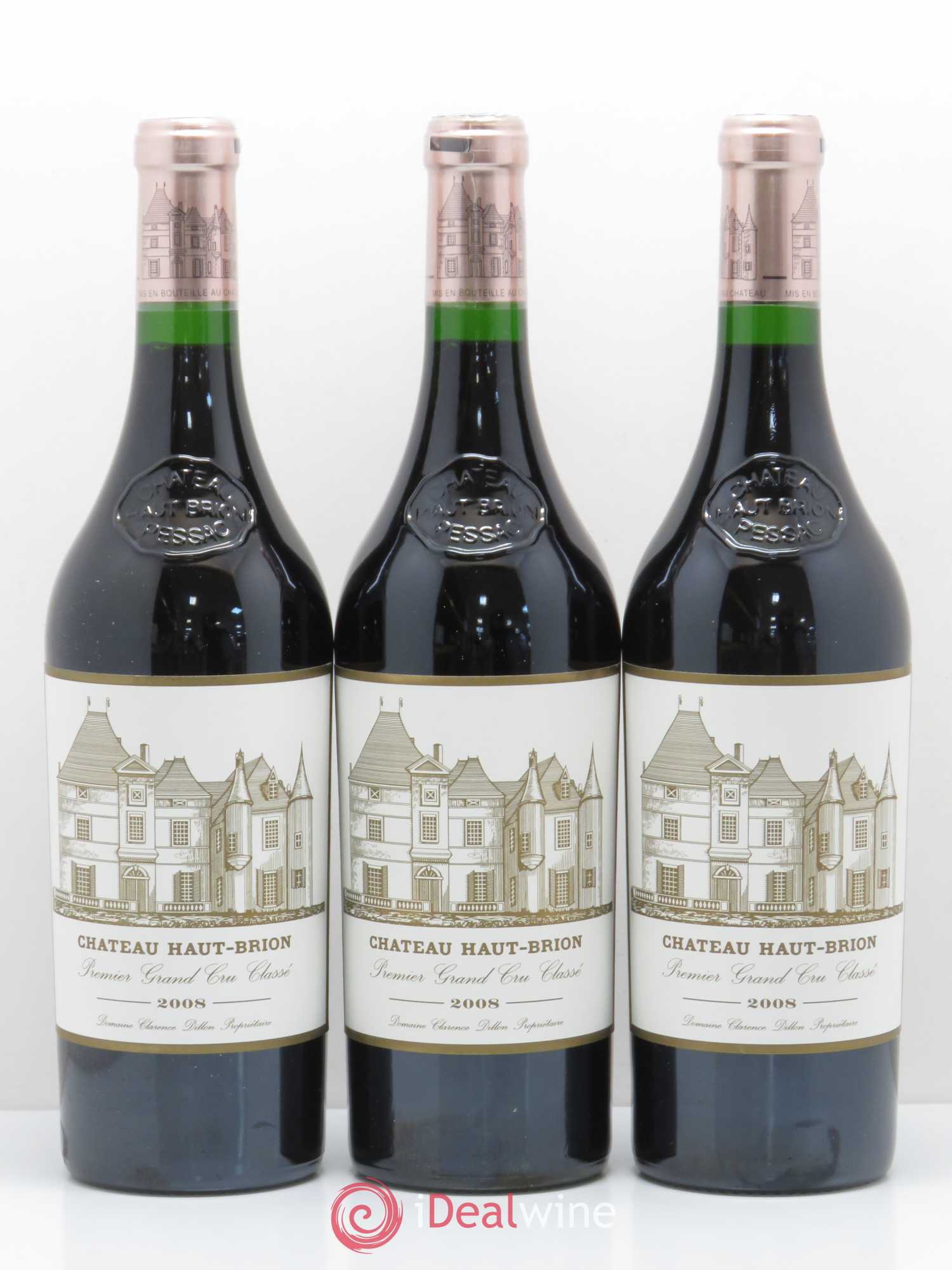 Château Haut Brion 1er Grand Cru Classé 2008 - Lot de 3 bouteilles - 0