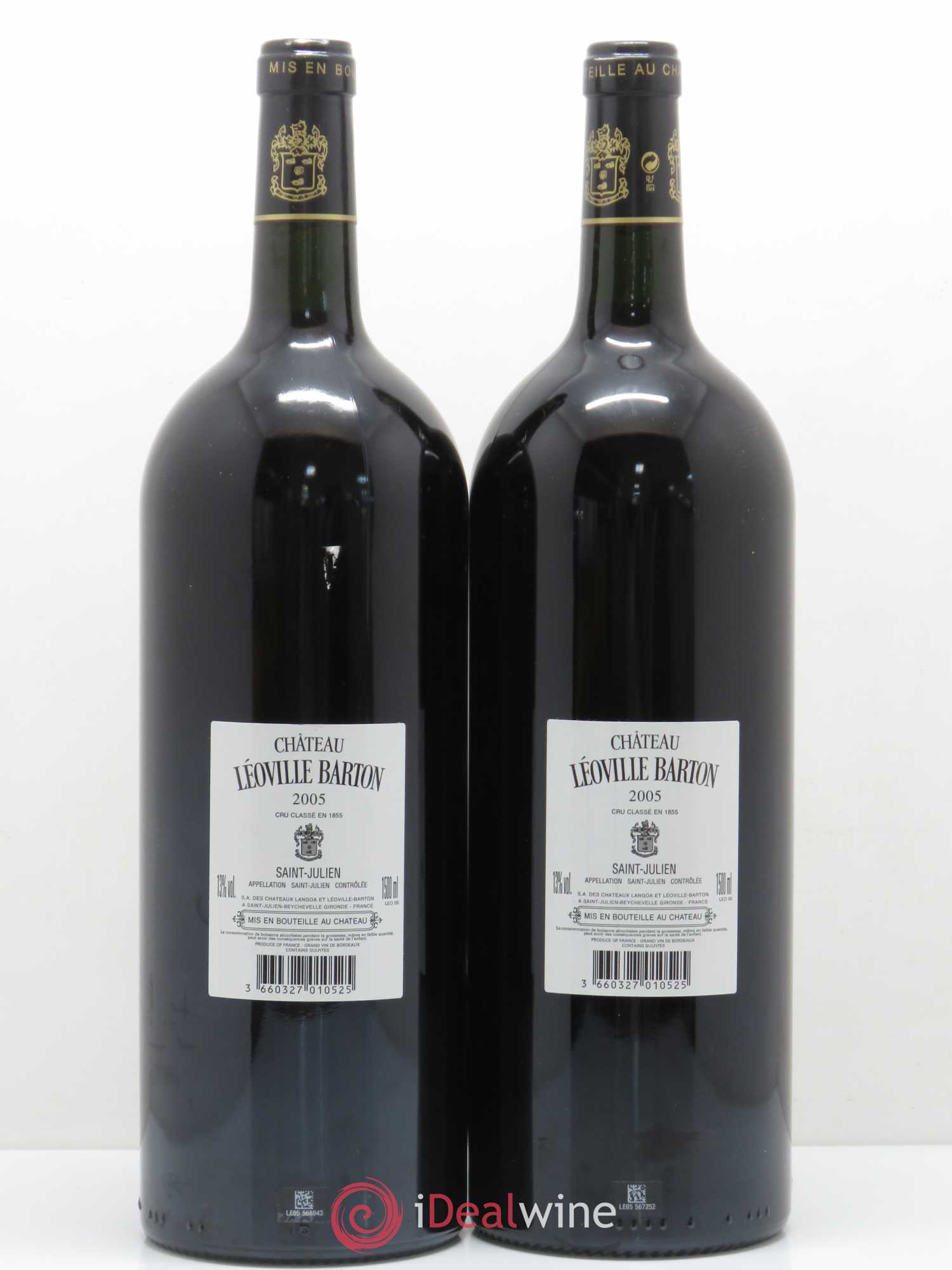 Château Léoville Barton 2ème Grand Cru Classé 2005 - Lot de 2 magnums - 1