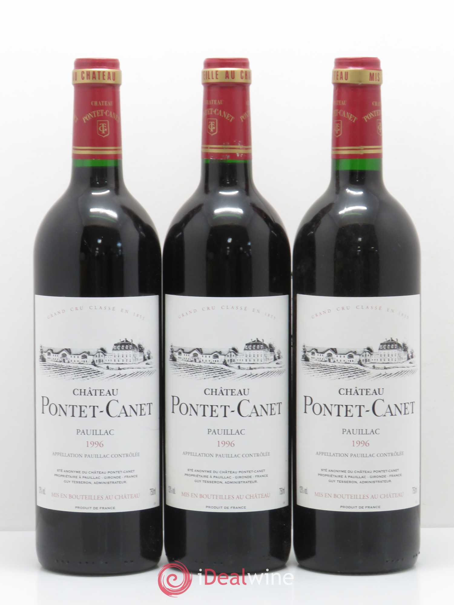 Château Pontet Canet 5ème Grand Cru Classé 1996 - Lot de 12 bouteilles - 1