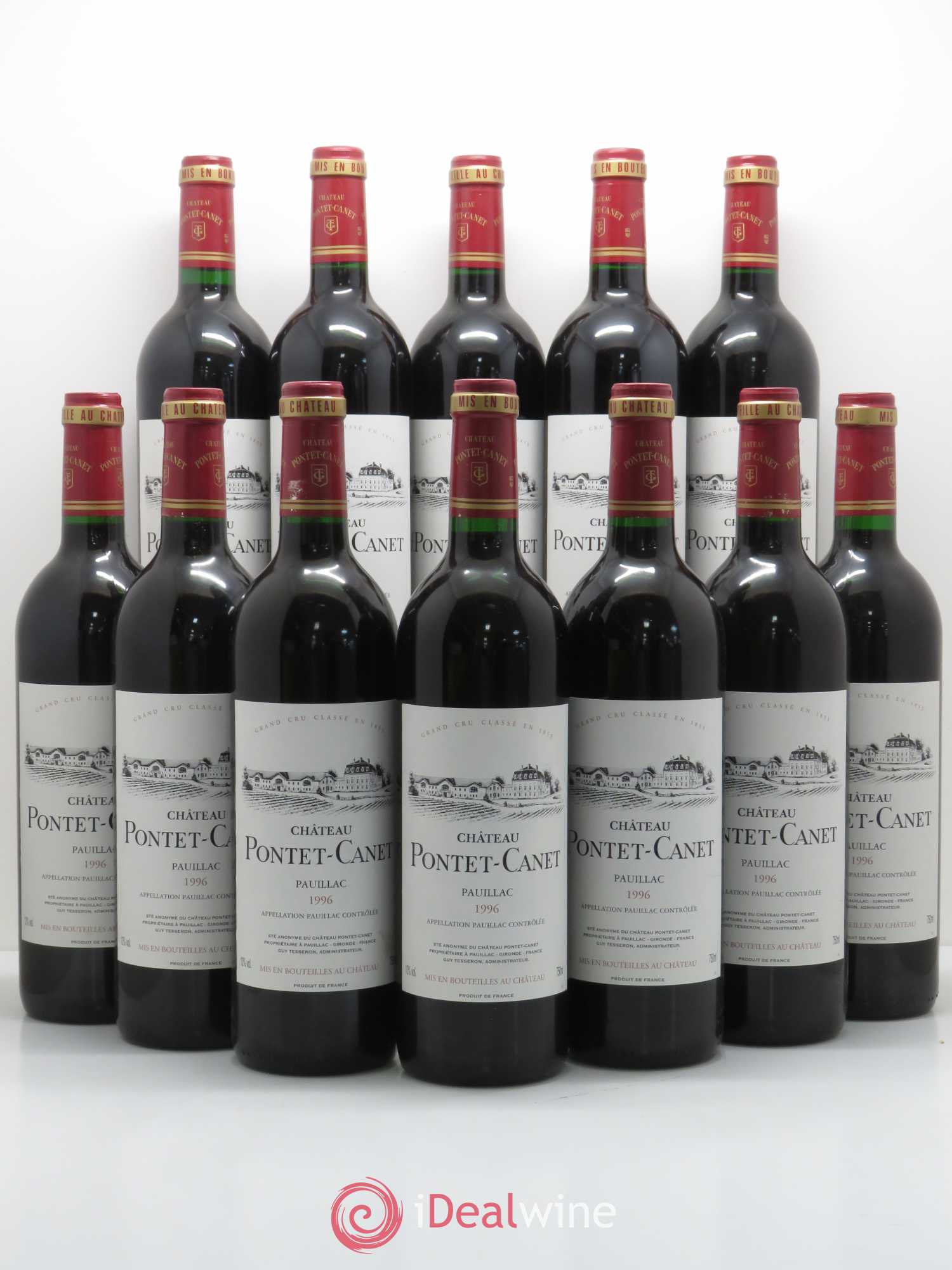 Château Pontet Canet 5ème Grand Cru Classé 1996 - Lot de 12 bouteilles - 0