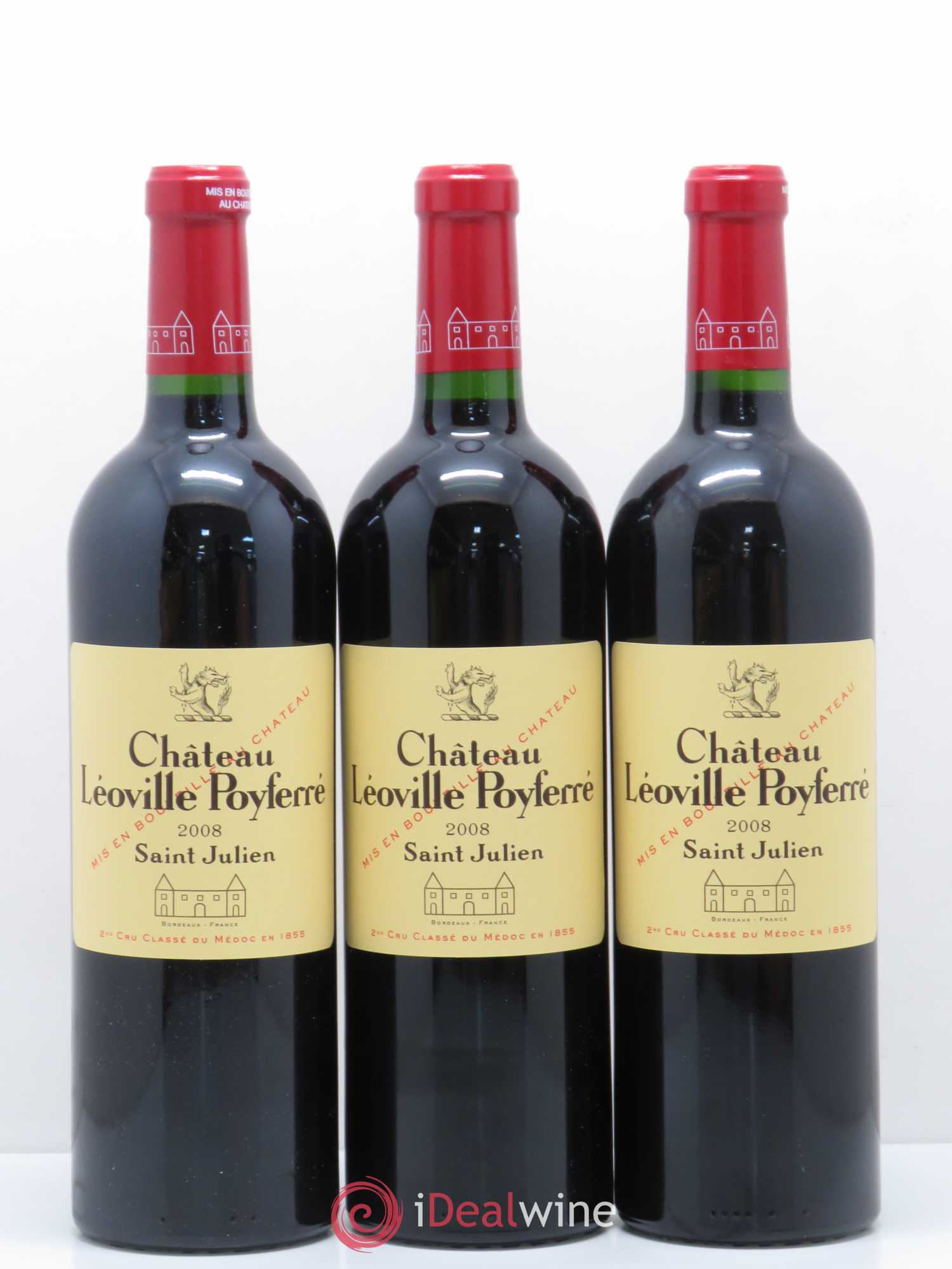 Château Léoville Poyferré 2ème Grand Cru Classé 2008 - Lot de 12 bouteilles - 1