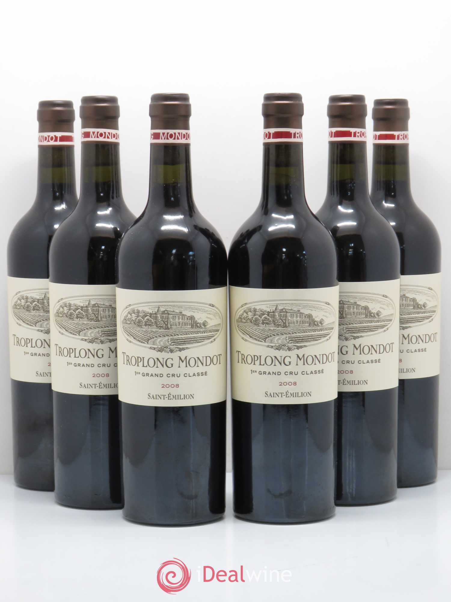 Château Troplong Mondot 1er Grand Cru Classé B 2008 - Lot de 6 bouteilles - 0
