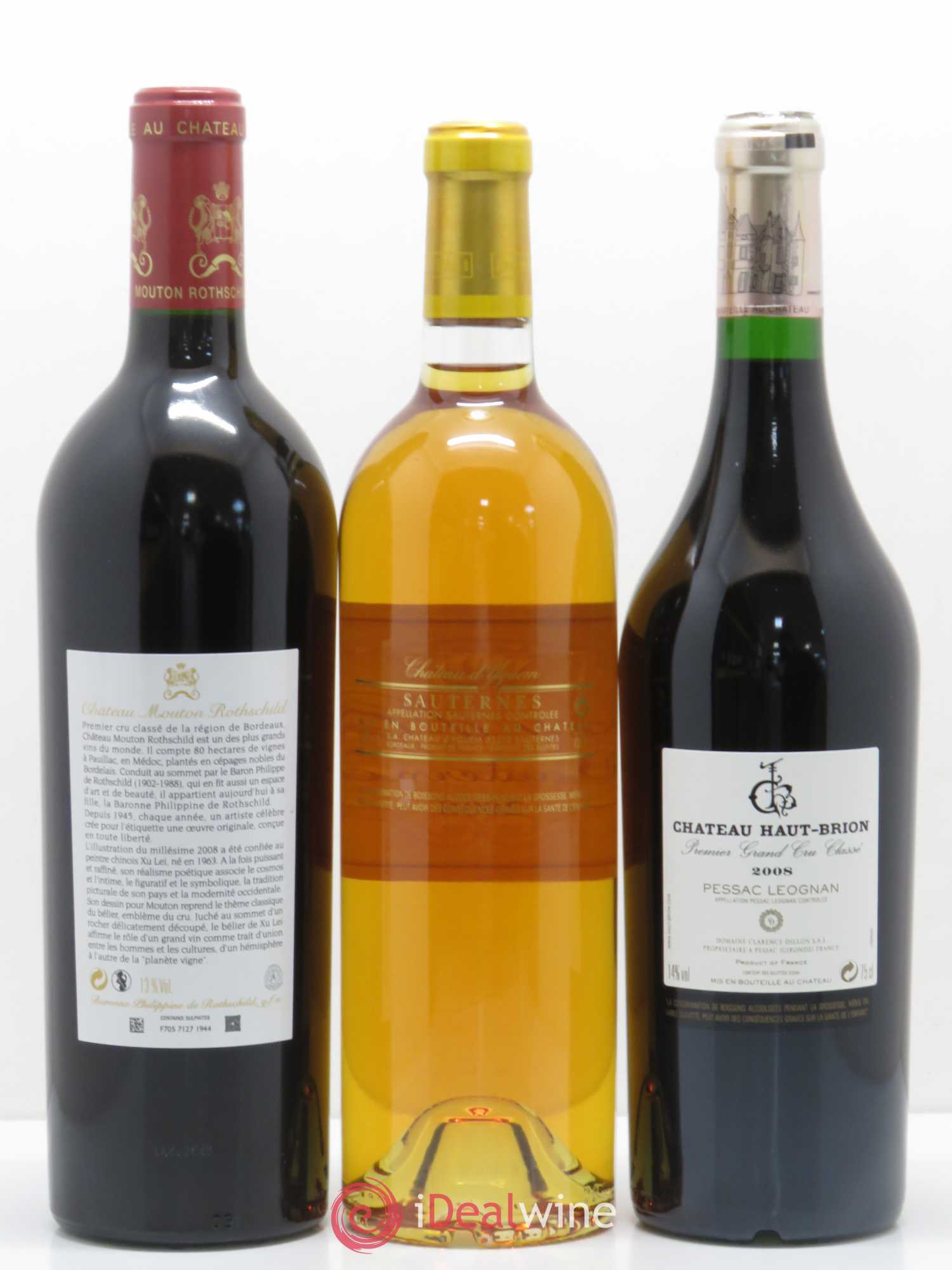 Caisse Collection Duclot 2008 1 Petrus,1 Yquem,1 Haut Brion,1 Mouton Rothschild,1 Margaux,1 Lafite Rothschild,1 Mission Haut Brion,1 Latour,1 Cheval Blanc 2008 - Posten von 1 Flasche - 2