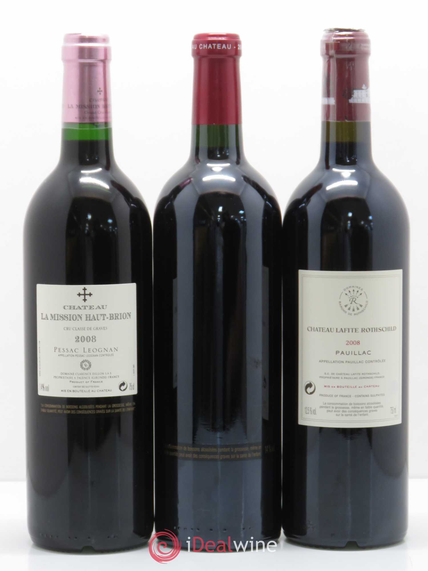 Caisse Collection Duclot 2008 1 Petrus,1 Yquem,1 Haut Brion,1 Mouton Rothschild,1 Margaux,1 Lafite Rothschild,1 Mission Haut Brion,1 Latour,1 Cheval Blanc 2008 - Posten von 1 Flasche - 5