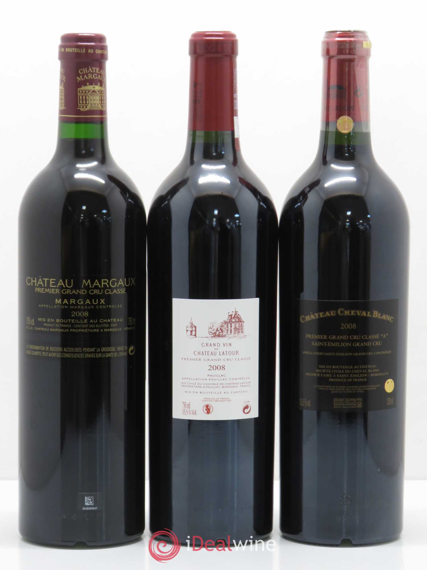 Caisse Collection Duclot 2008 1 Petrus,1 Yquem,1 Haut Brion,1 Mouton Rothschild,1 Margaux,1 Lafite Rothschild,1 Mission Haut Brion,1 Latour,1 Cheval Blanc 2008 - Posten von 1 Flasche - 8
