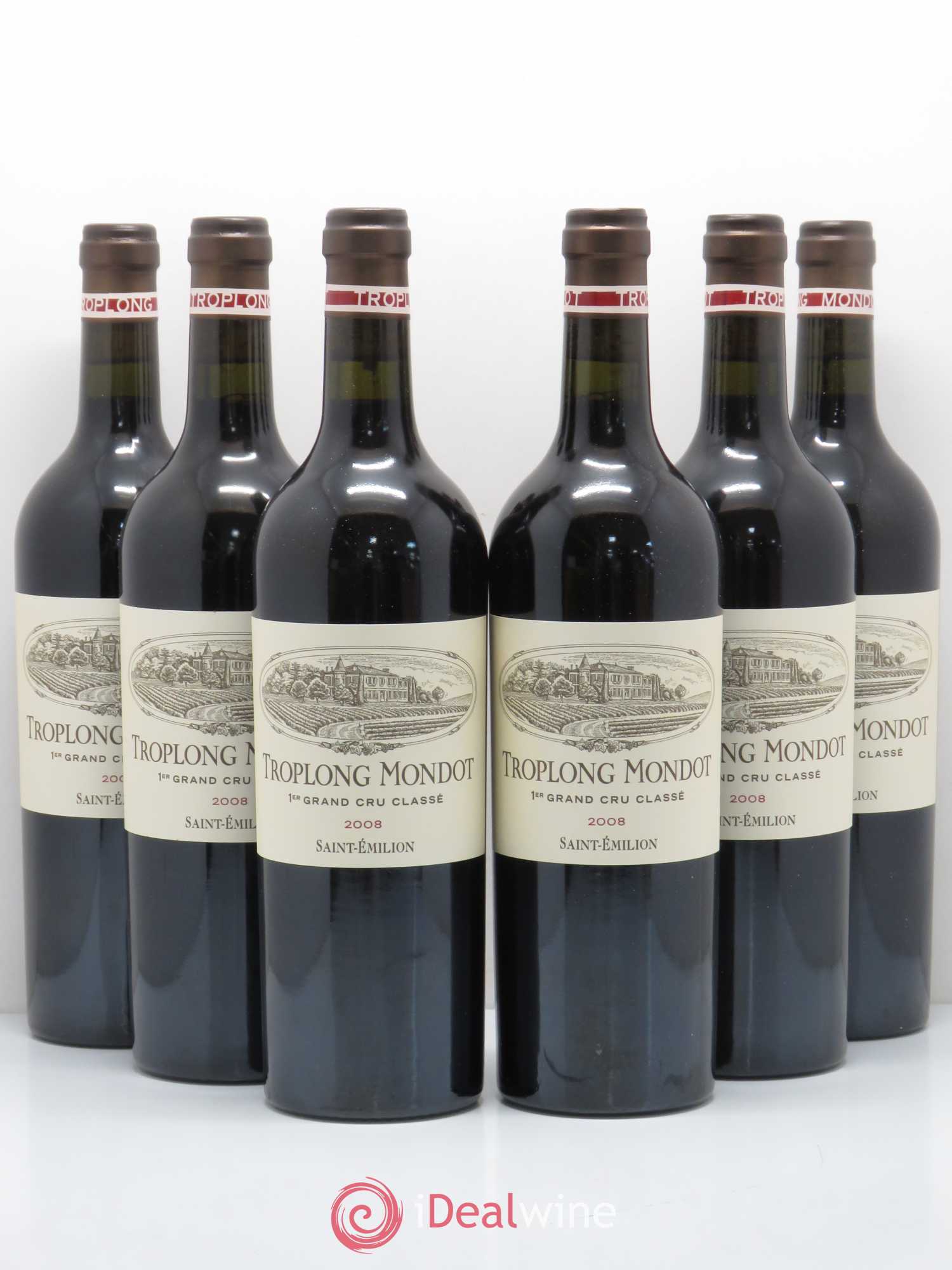 Château Troplong Mondot 1er Grand Cru Classé B 2008 - Lot de 6 bouteilles - 0