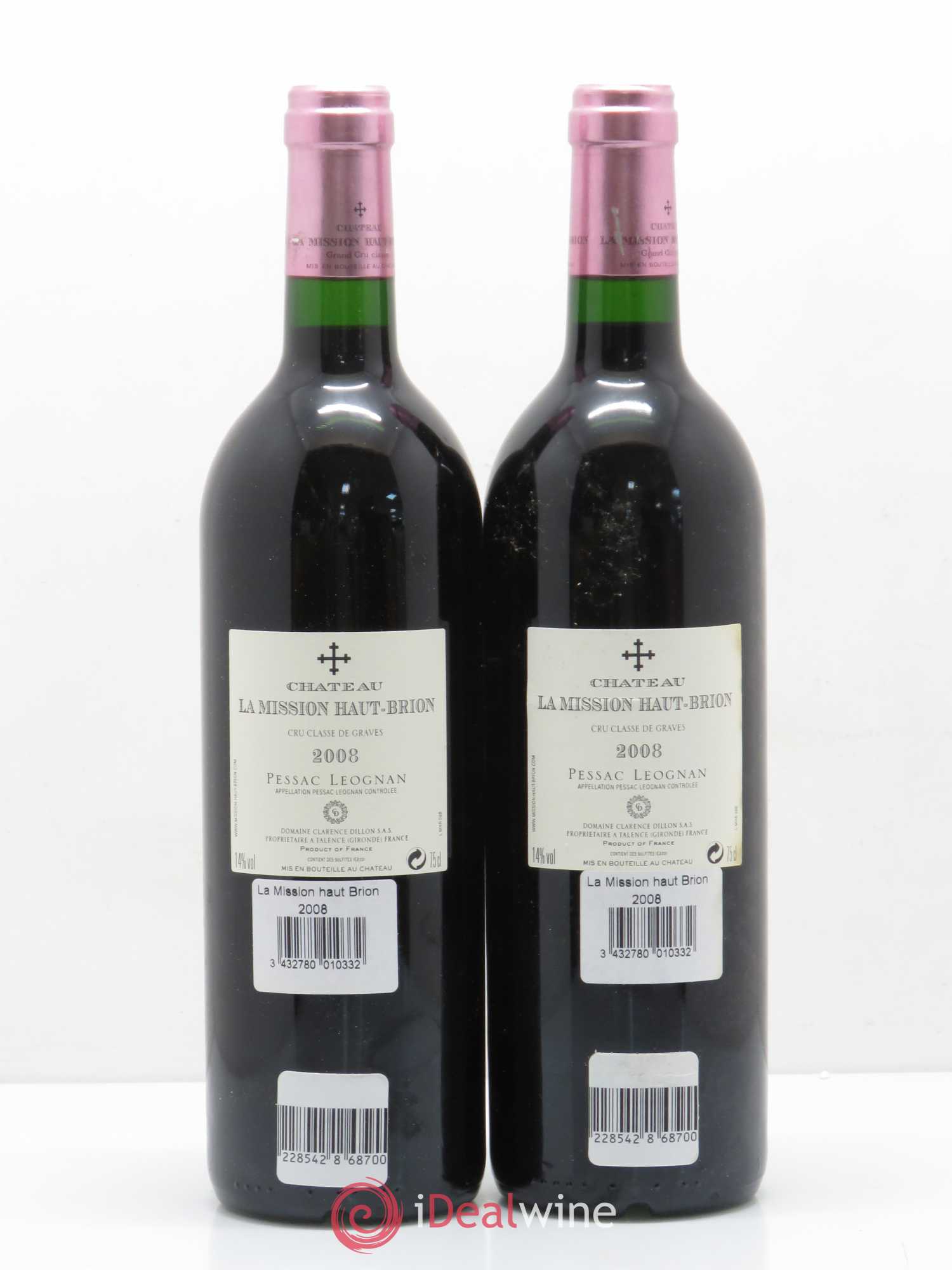 Château la Mission Haut-Brion Cru Classé de Graves 2008 - Lot de 10 bouteilles - 6