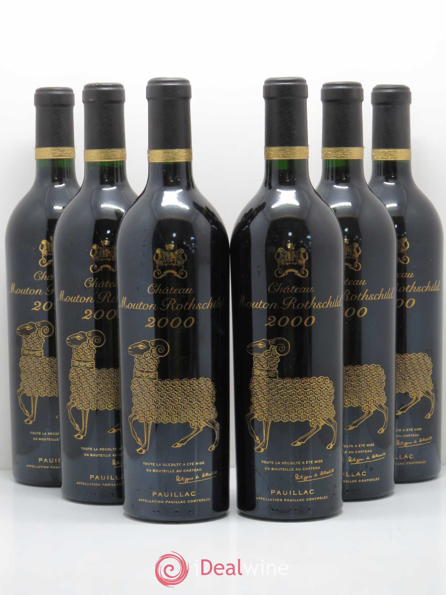 Château Mouton Rothschild 1er Grand Cru Classé 2000 - Lot de 6 bouteilles - 0