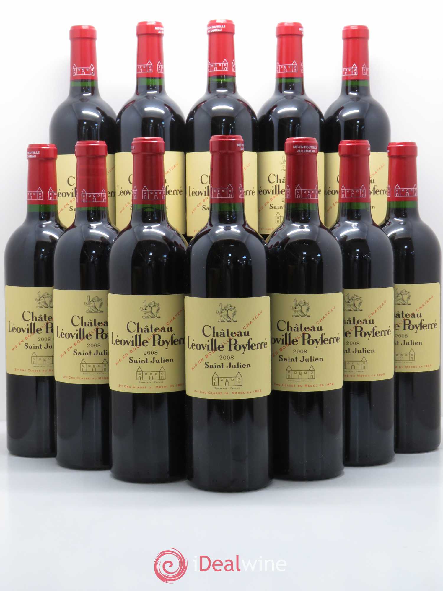 Château Léoville Poyferré 2ème Grand Cru Classé 2008 - Lot de 12 bouteilles - 0