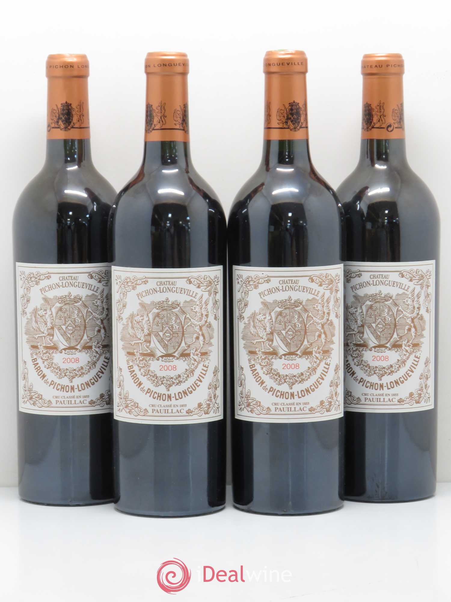 Pichon Longueville Baron 2ème Grand Cru Classé 2008 - Lot de 4 bouteilles - 0