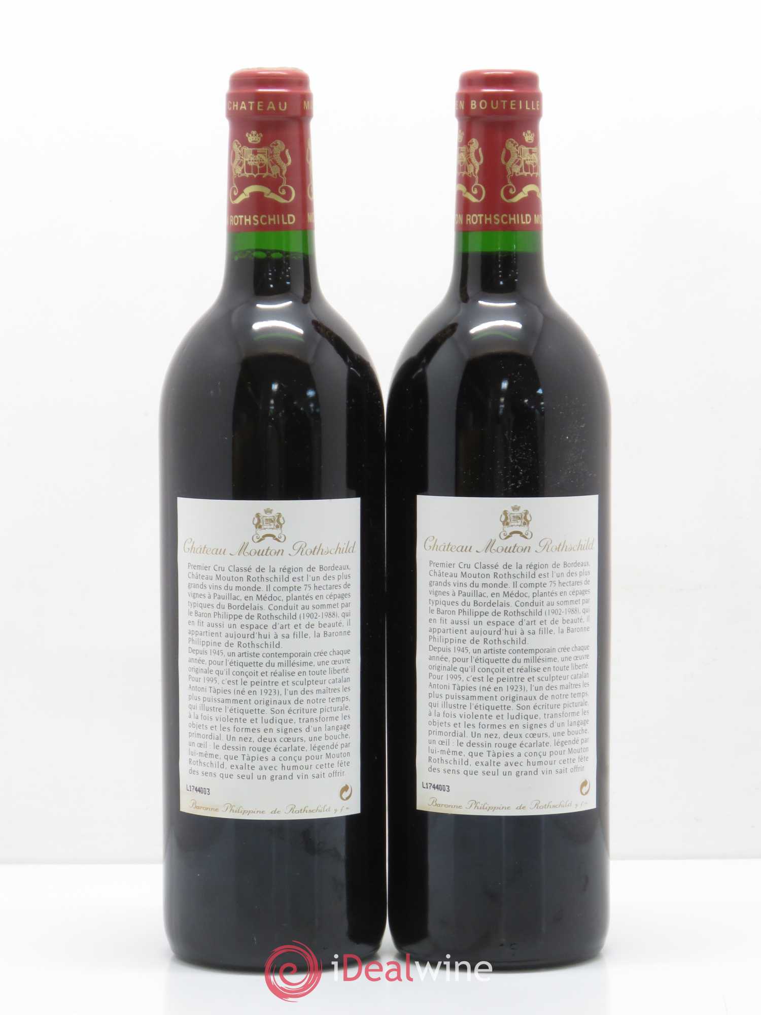 Château Mouton Rothschild 1er Grand Cru Classé 1995 - Lot de 2 bouteilles - 1