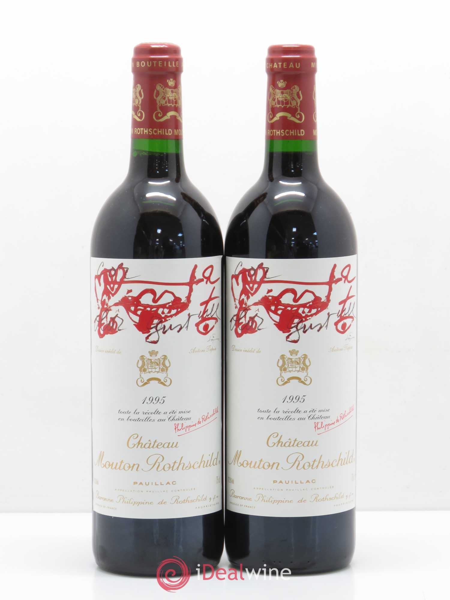 Château Mouton Rothschild 1er Grand Cru Classé 1995 - Lot de 2 bouteilles - 0