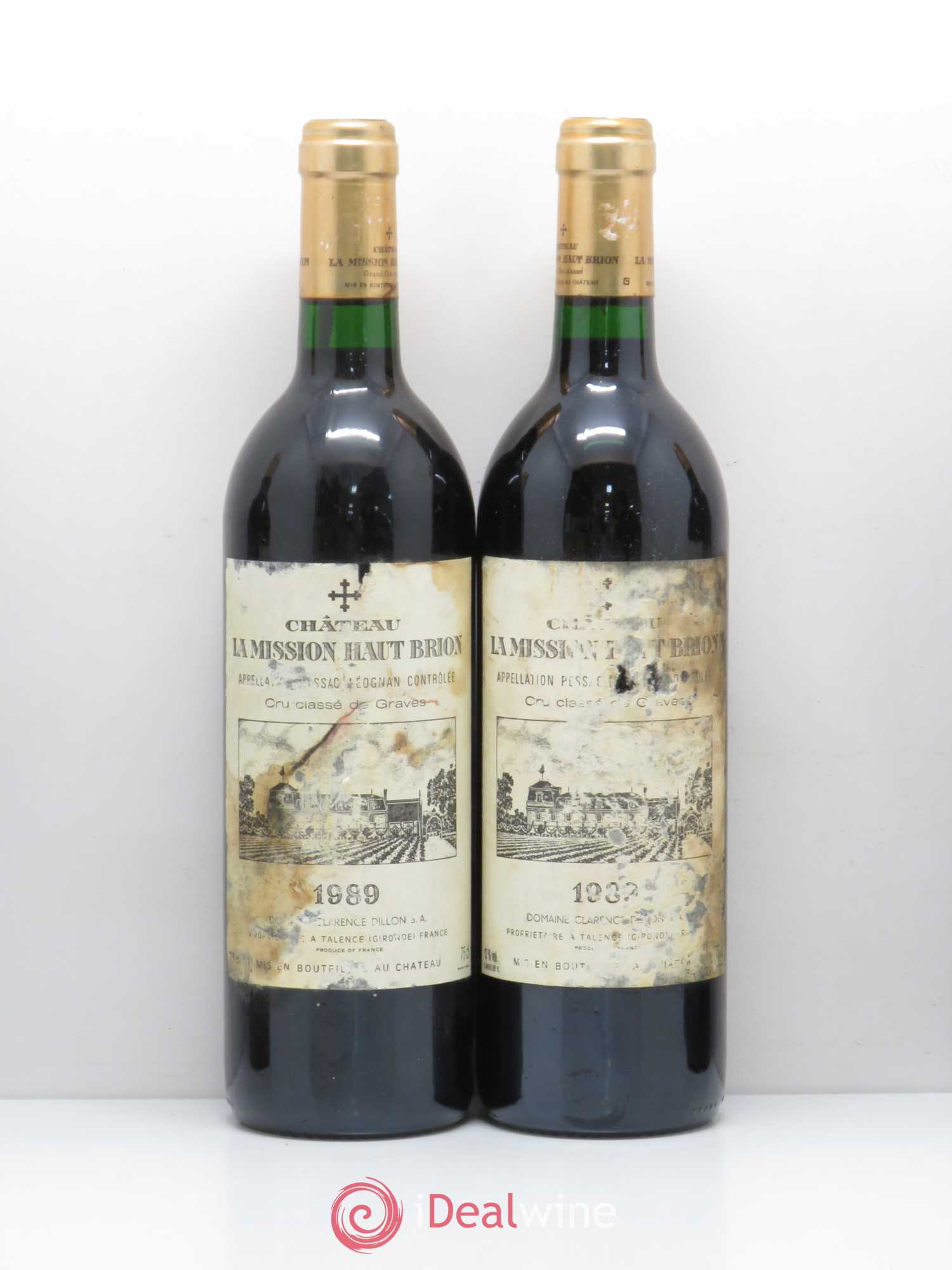 Château la Mission Haut-Brion Cru Classé de Graves 1989 - Lot de 4 bouteilles - 1