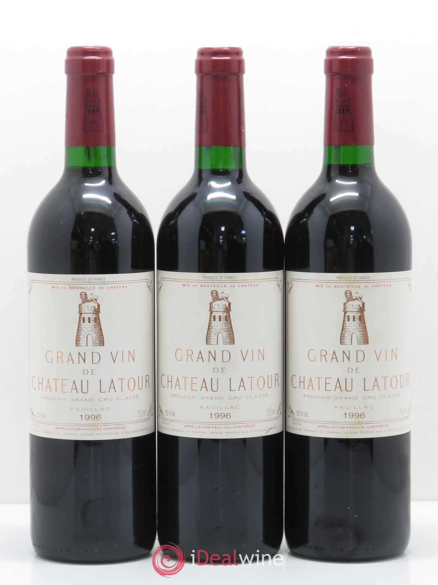 Château Latour 1er Grand Cru Classé 1996 - Lot de 3 bouteilles - 0