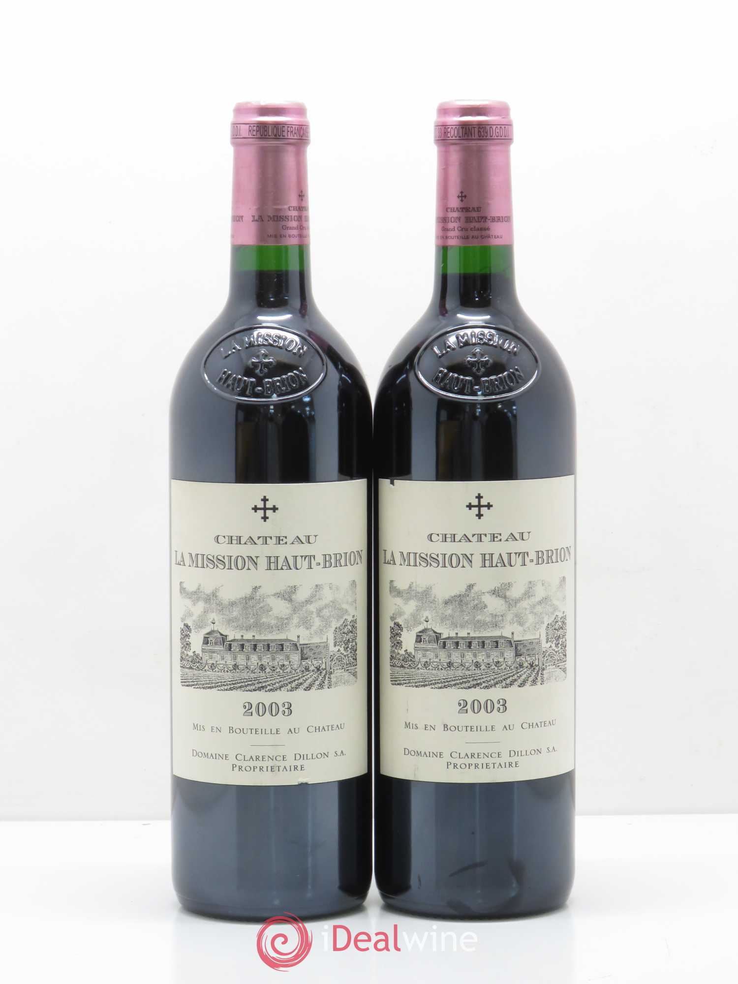 Château la Mission Haut-Brion Cru Classé de Graves 2003 - Lot de 2 bouteilles - 0