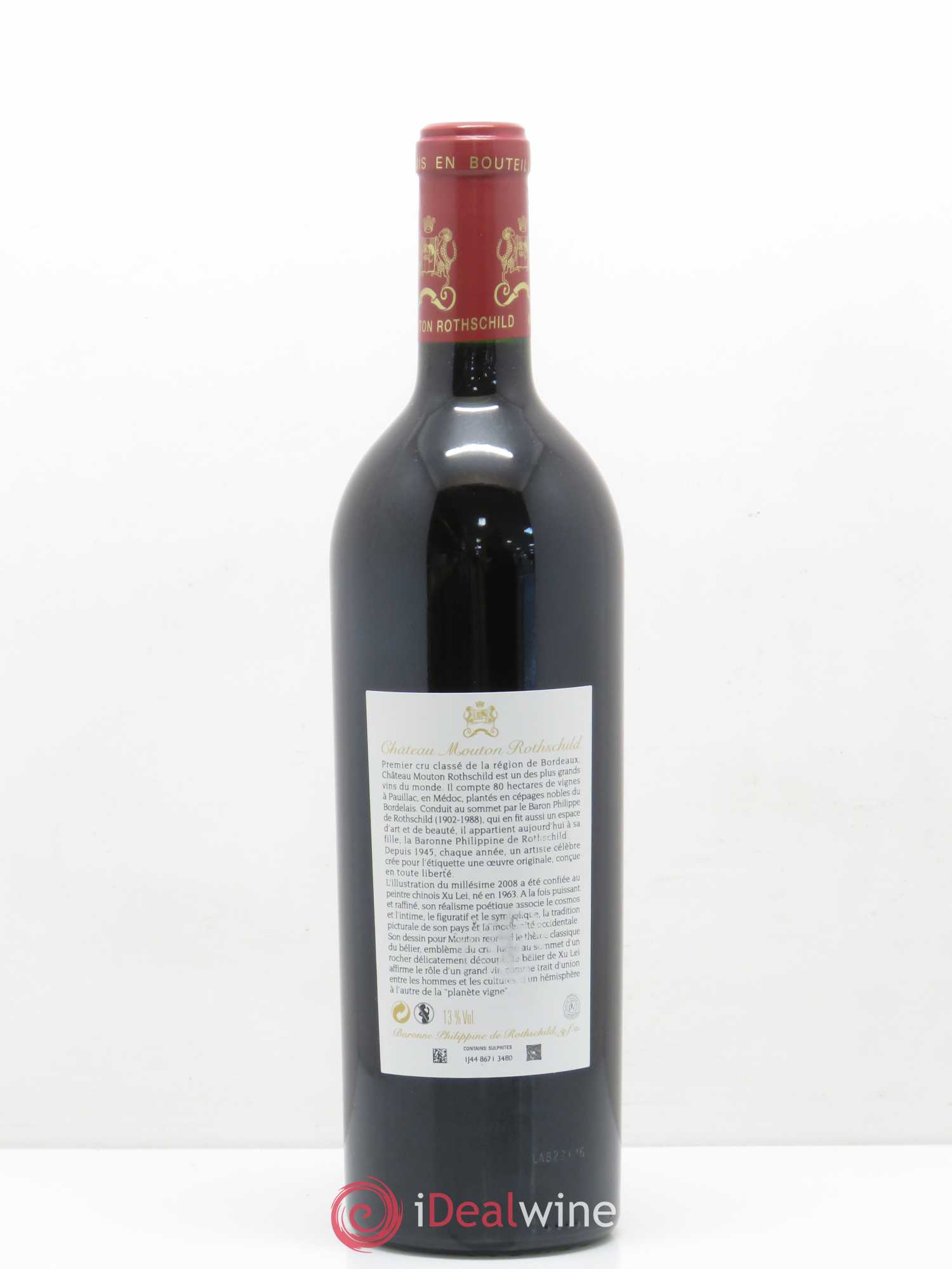 Château Mouton Rothschild 1er Grand Cru Classé 2008 - Lot de 1 bouteille - 1
