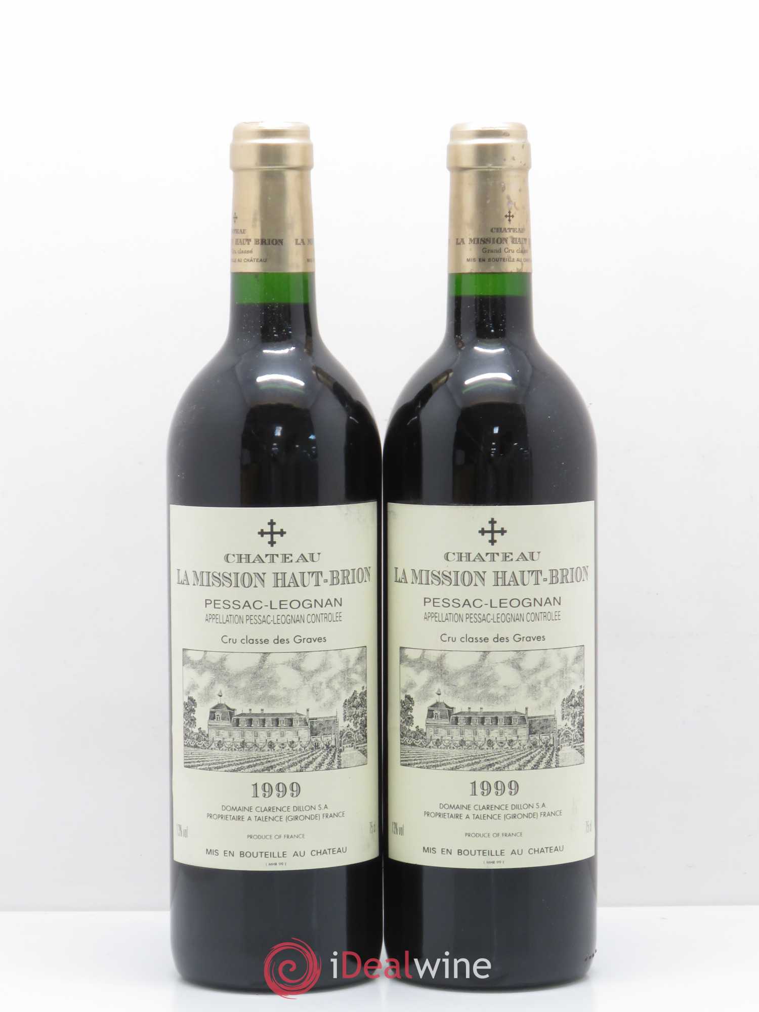 Château la Mission Haut-Brion Cru Classé de Graves 1999 - Lot de 2 bouteilles - 0